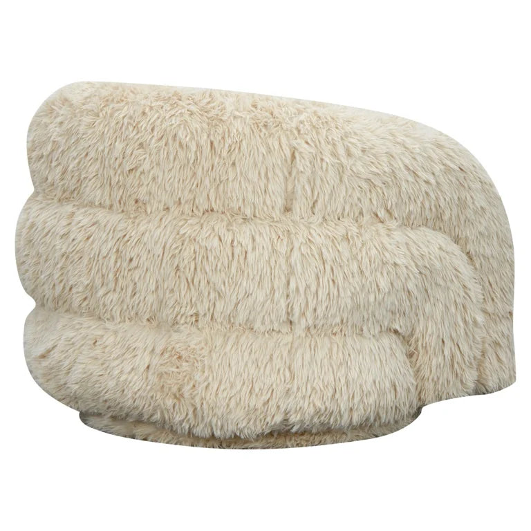 Children's armchair Lenny beige fur with a rotary base