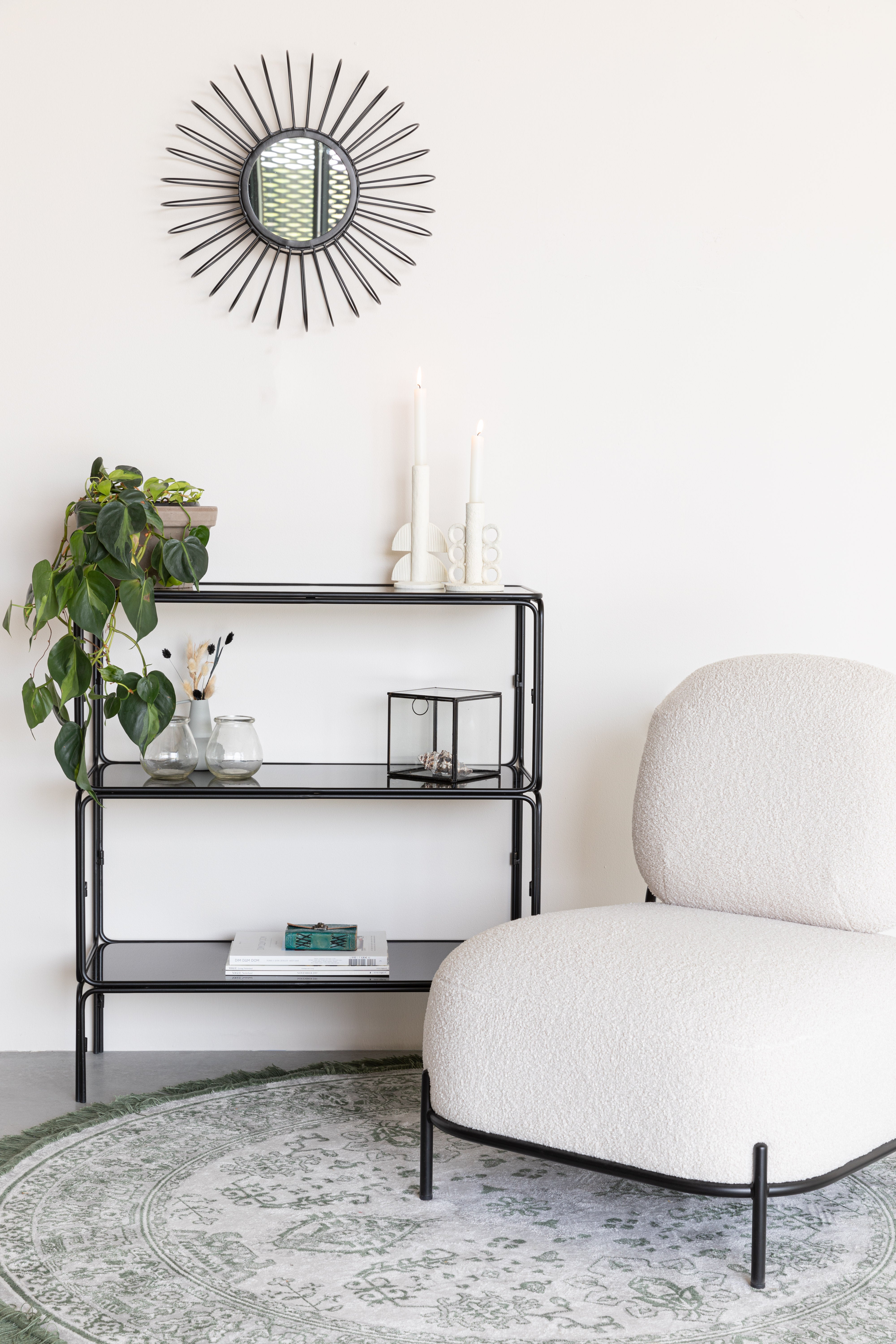 LIAH Shelf Black Glass