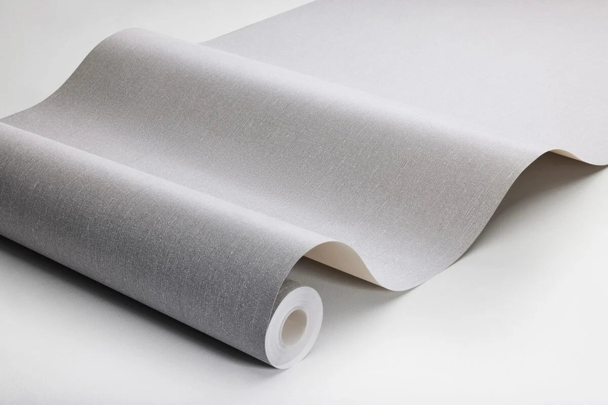 Structural wallpaper imitating linen - ASH GREY muted gray