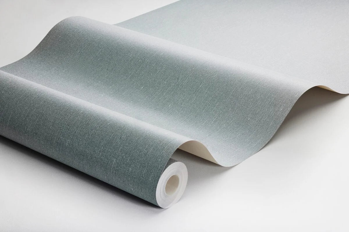 Structural wallpaper imitating linen LINEN - DUSTY DENIM muted blue