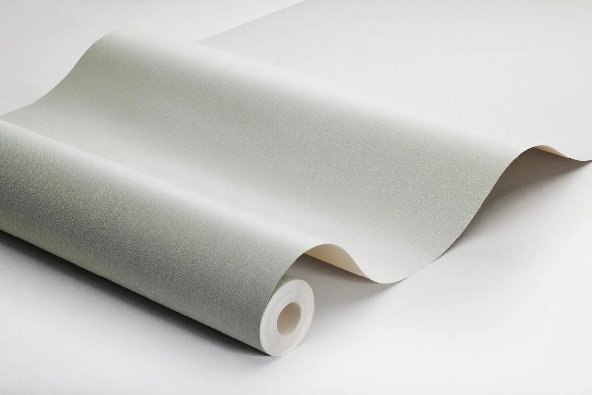 Structural wallpaper resembling linen LINEN - SOFT JADE gray-green