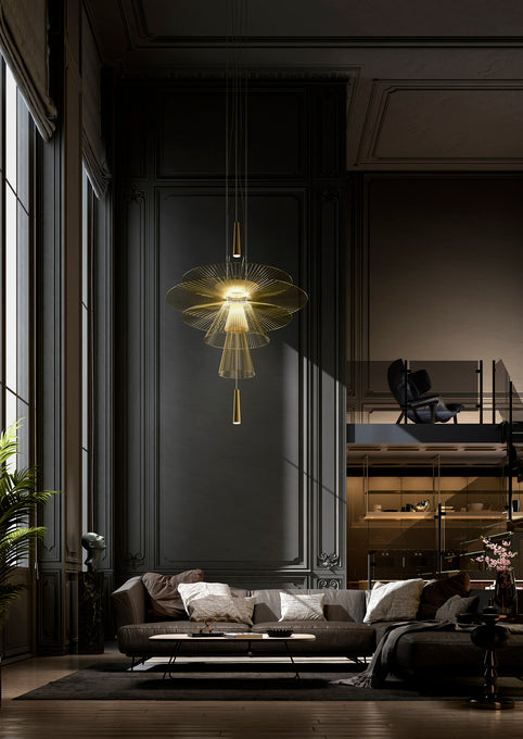 Gravity black hanging lamp