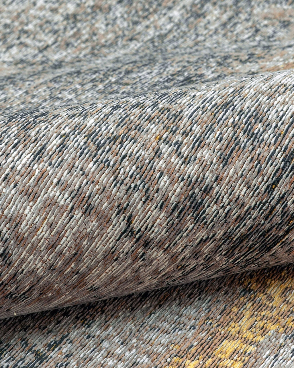 Teppich DECO RUGS grau mit Gelb