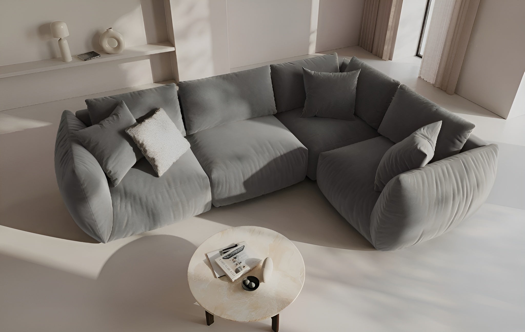 CHRIS modular sofa - left element gray chenille