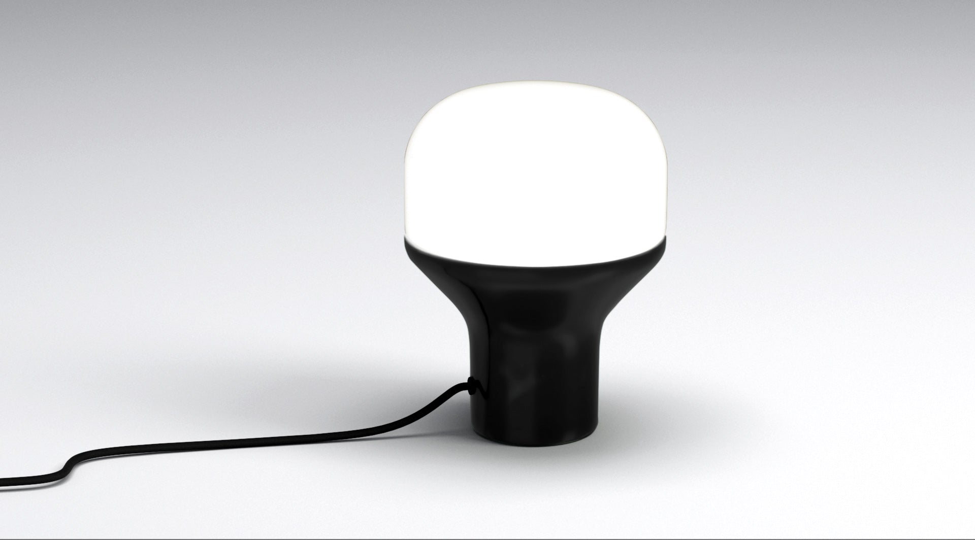 DELUX table lamp with opal glass and a black base