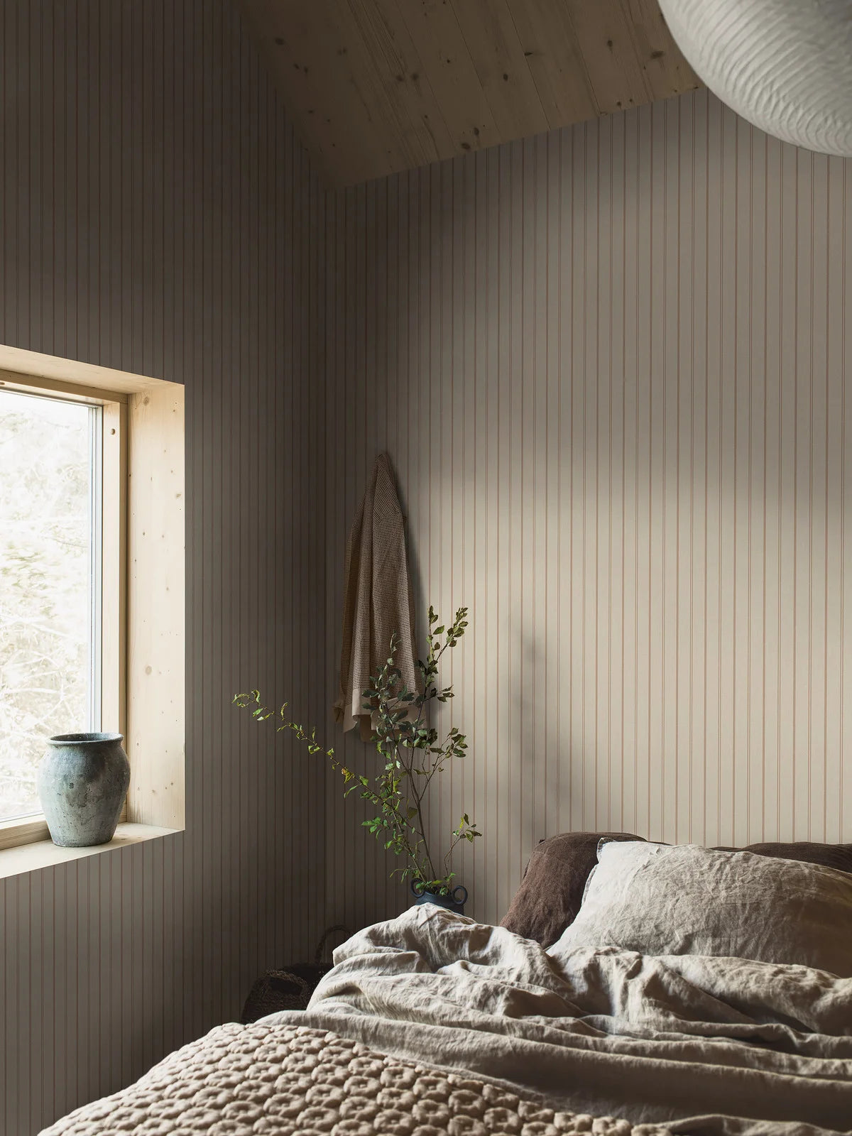 WOODLAND STRIPE Beige Wallpaper
