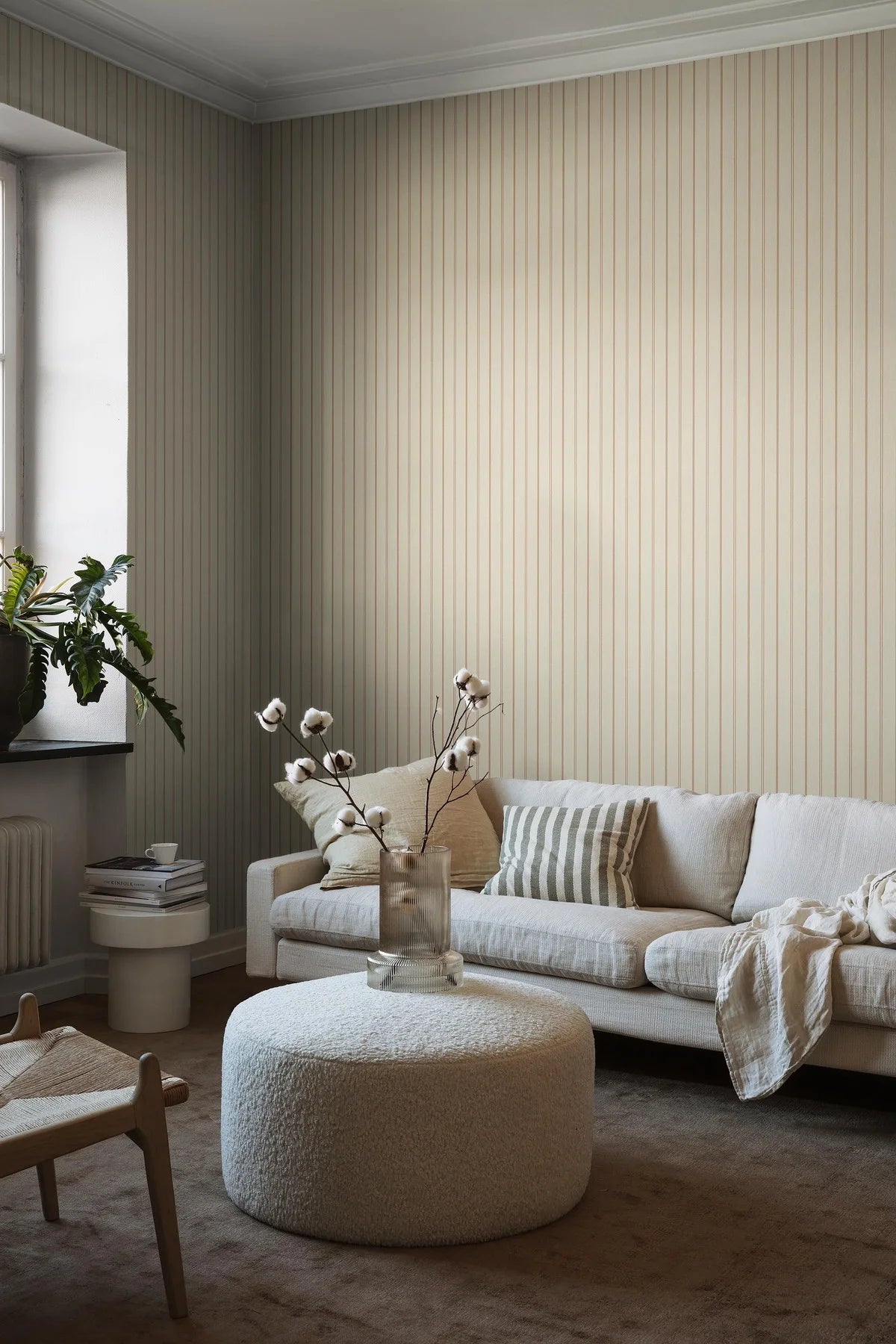 WOODLAND STRIPE Beige Wallpaper