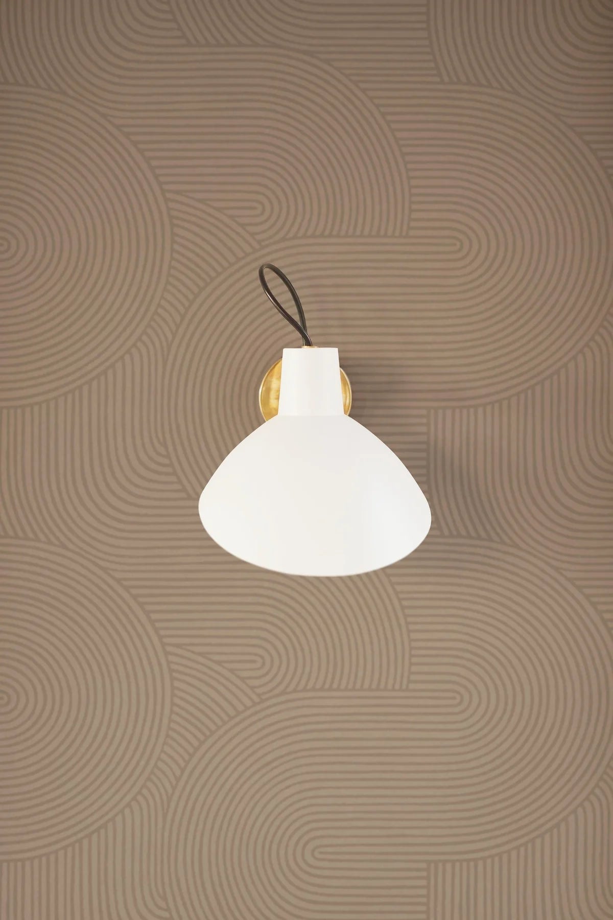 Paper non-woven wallpaper with geometric pattern ZEN brown