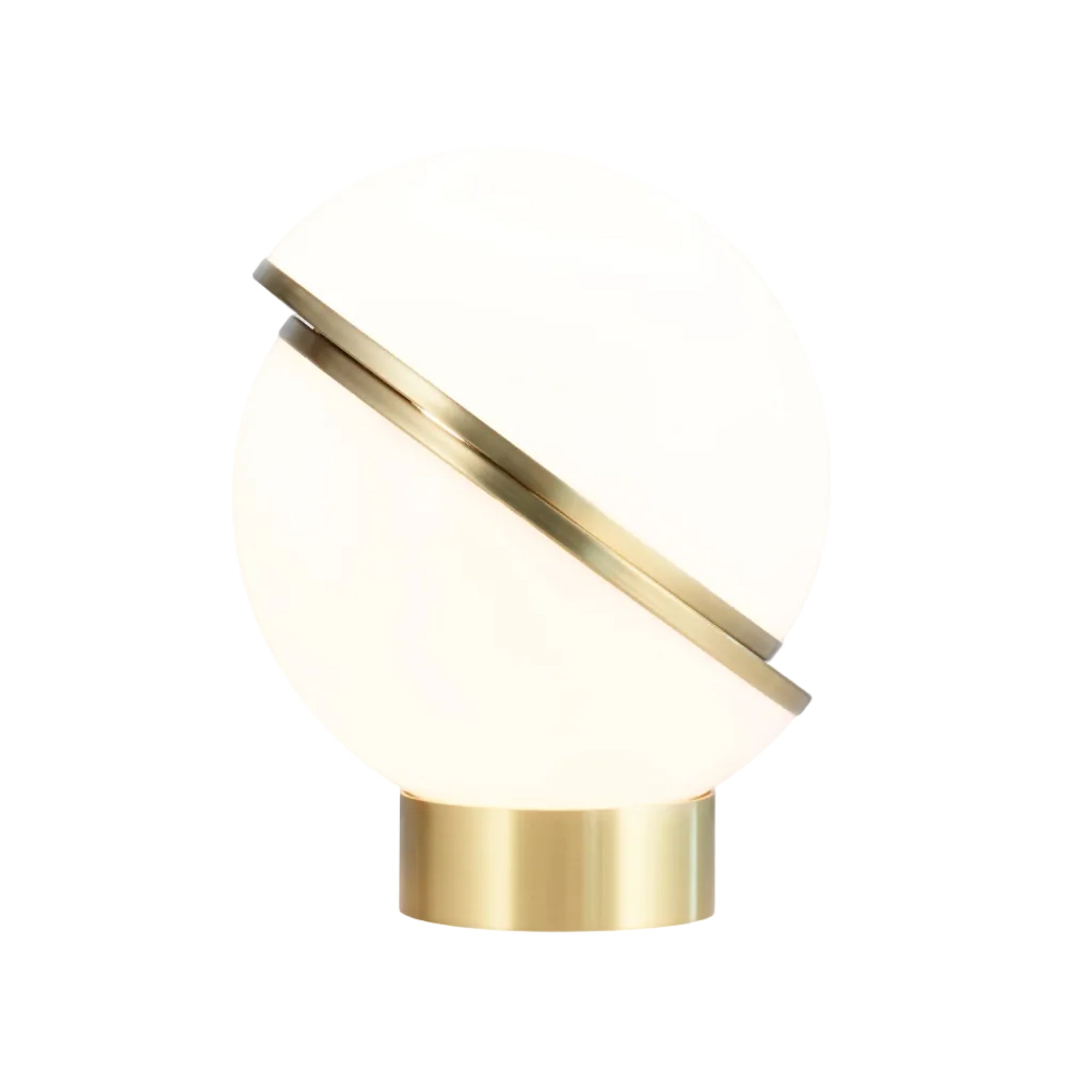 CRESCENT Table Lamp with Opal Shade and Brass Base