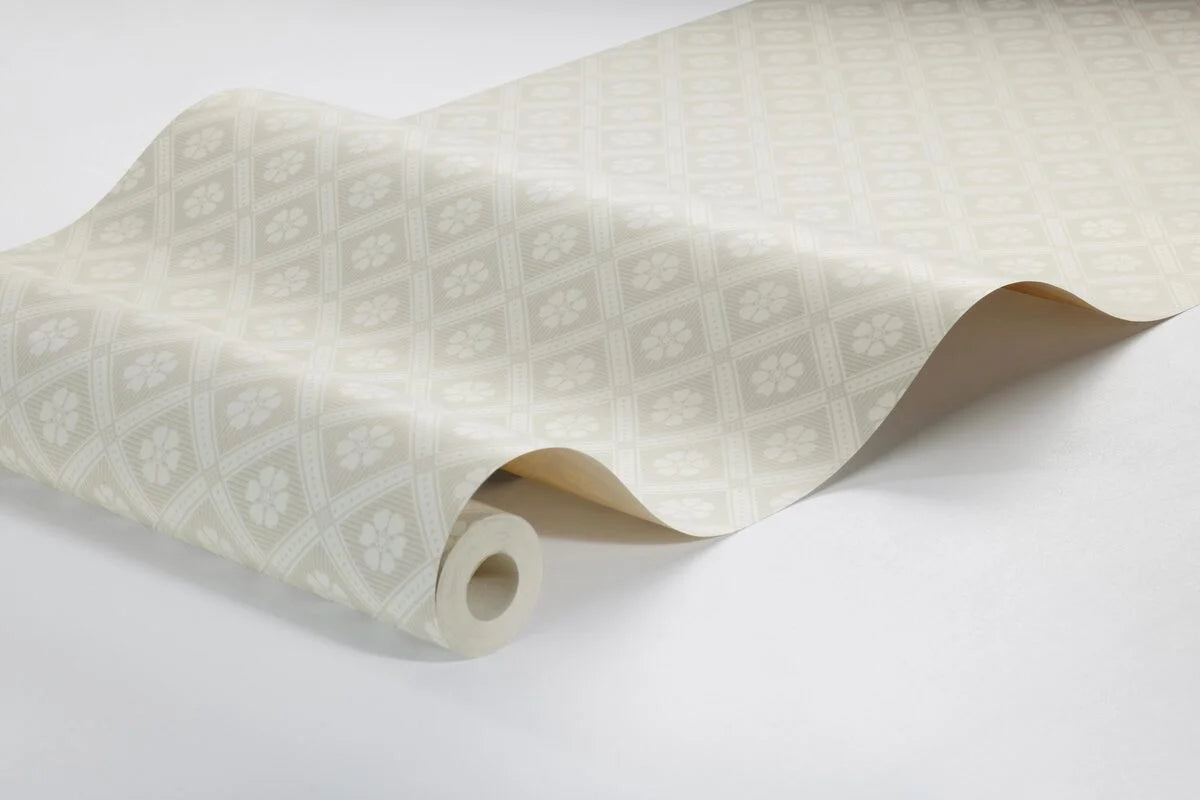Beige geometric pattern wallpaper LOVE