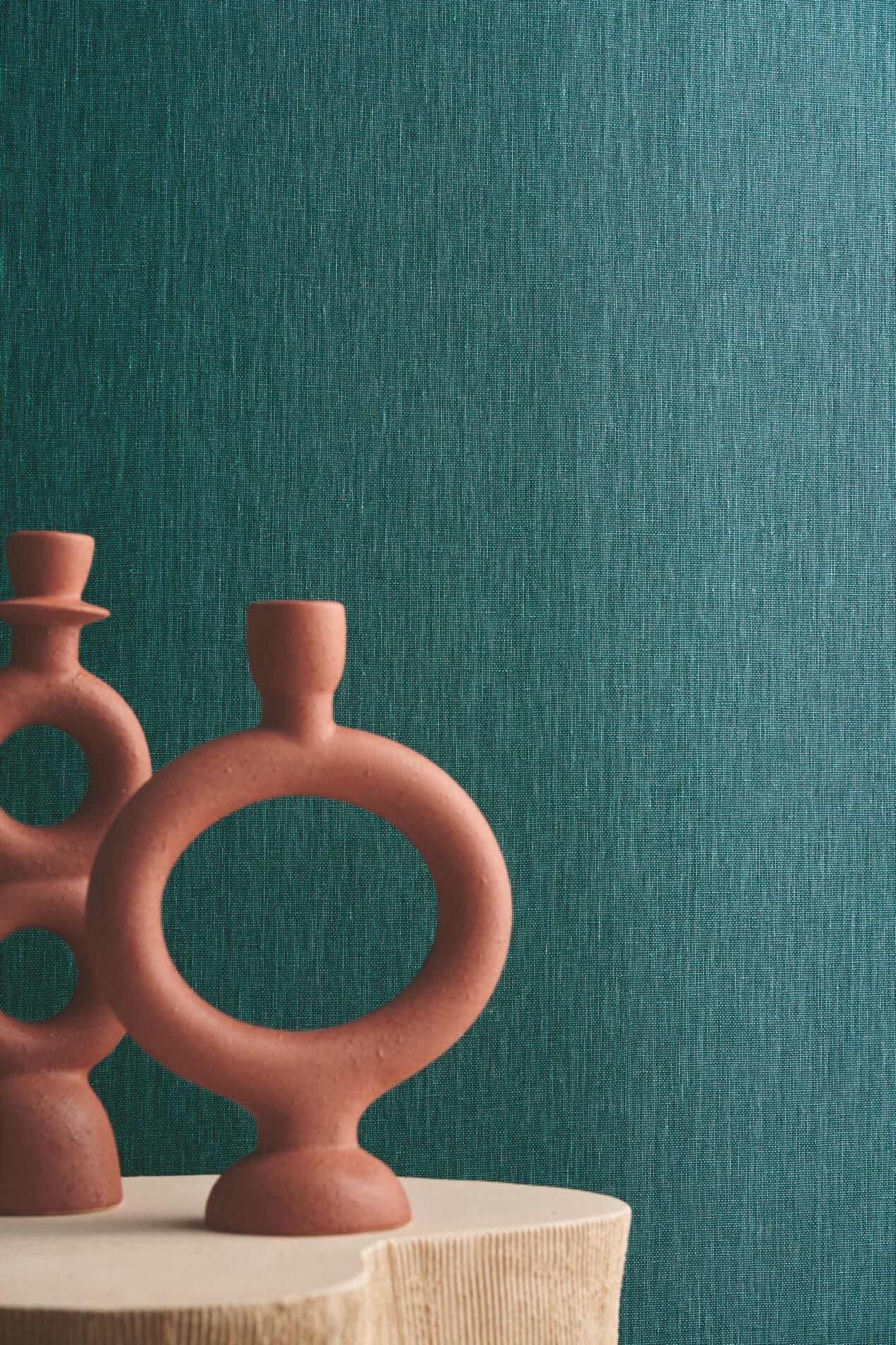 Textile structural wallpaper linen ATMOSPHERE - CELADON mint green