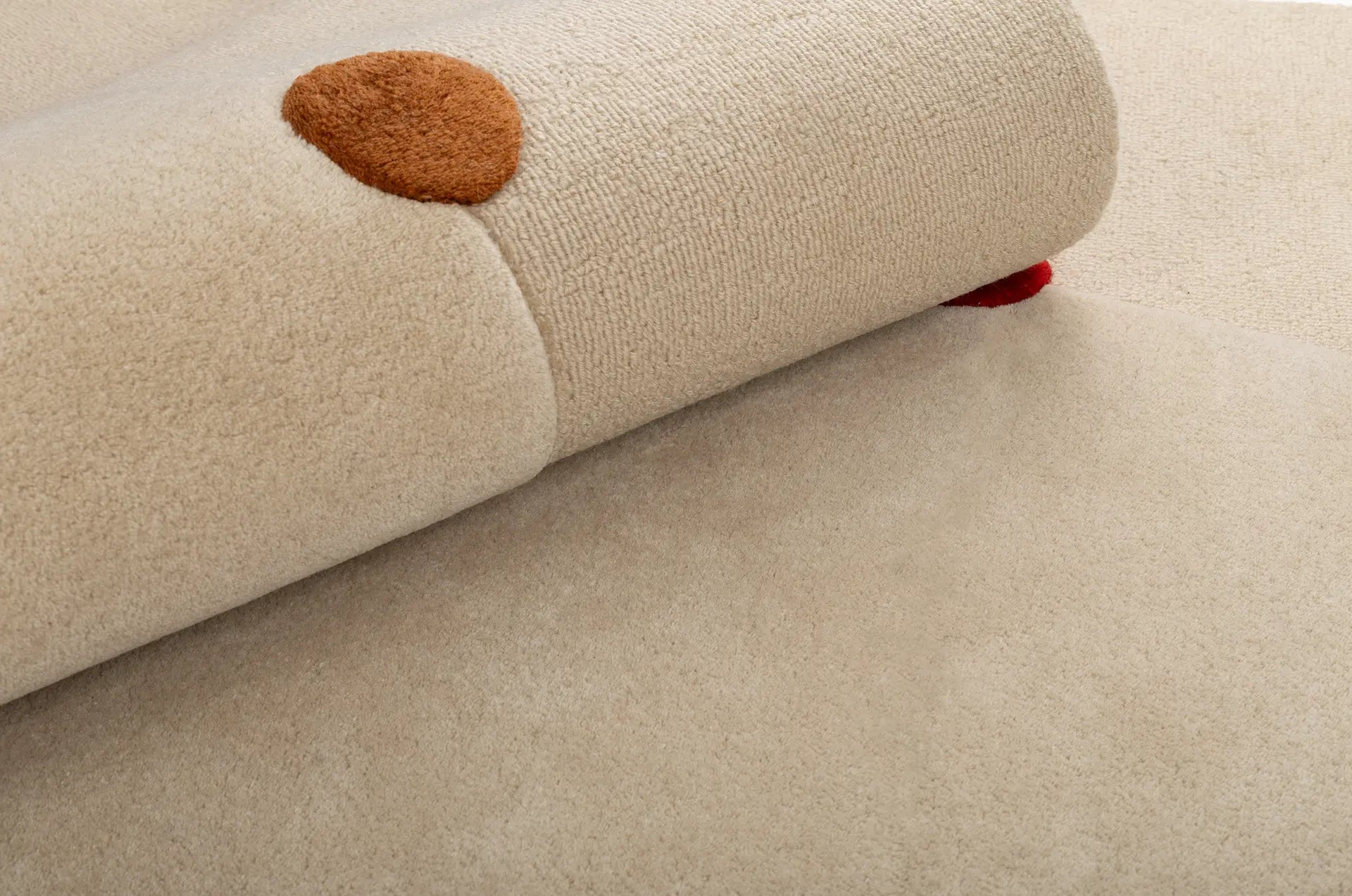 Beige ROME rug with red and green accents