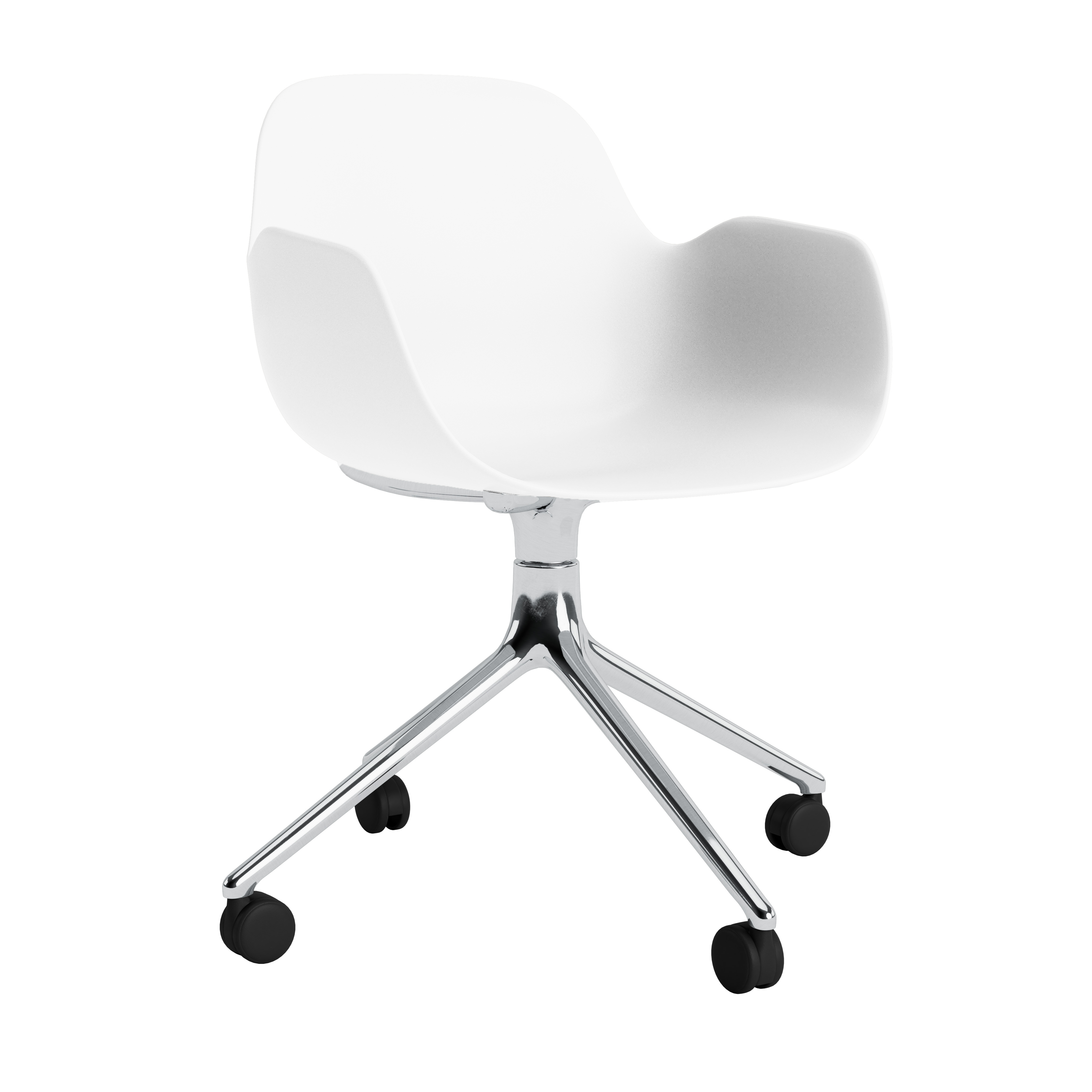 Office chair with 4W white armrests with an aluminum base