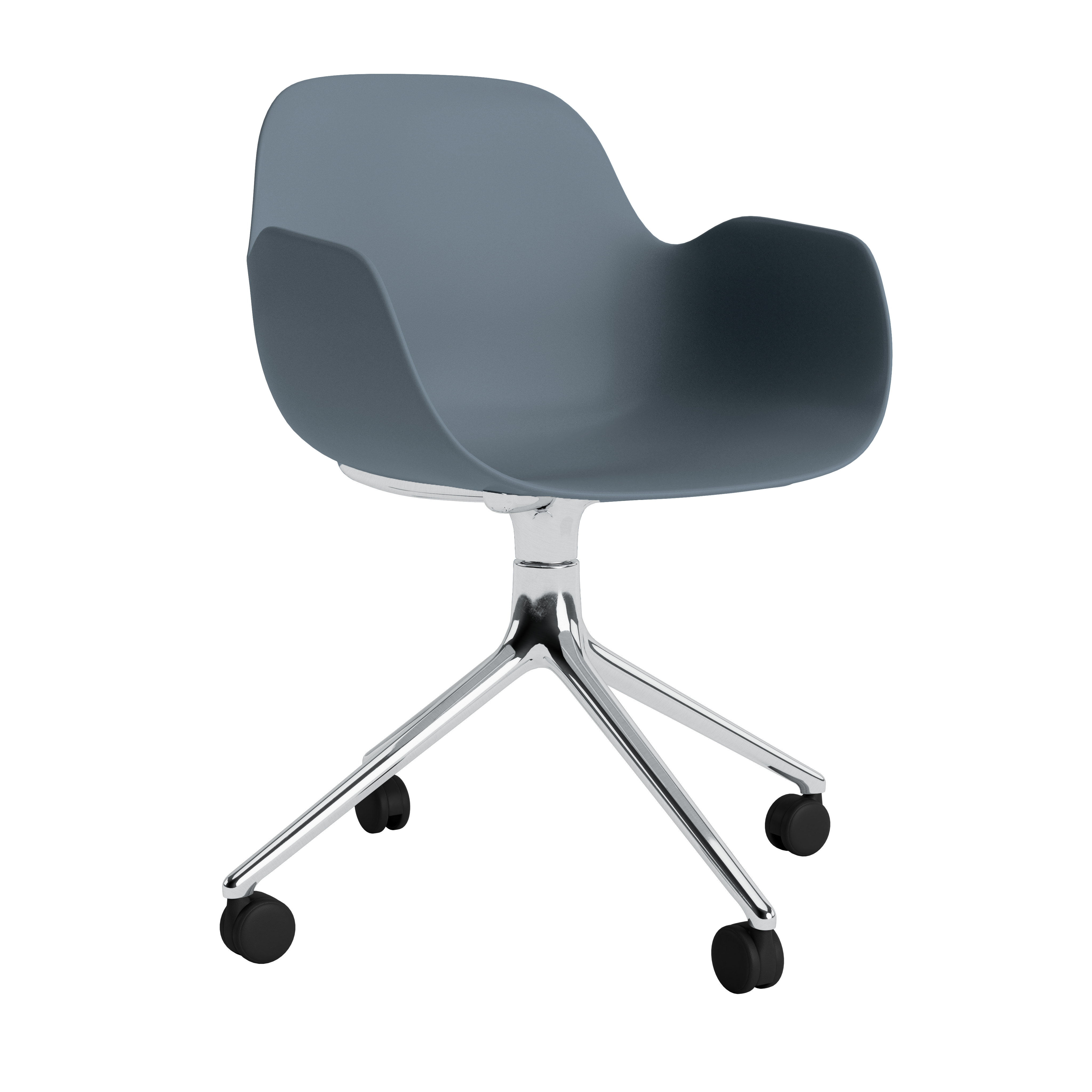 Office chair with armrests 4W Blue sea forms with an aluminum base