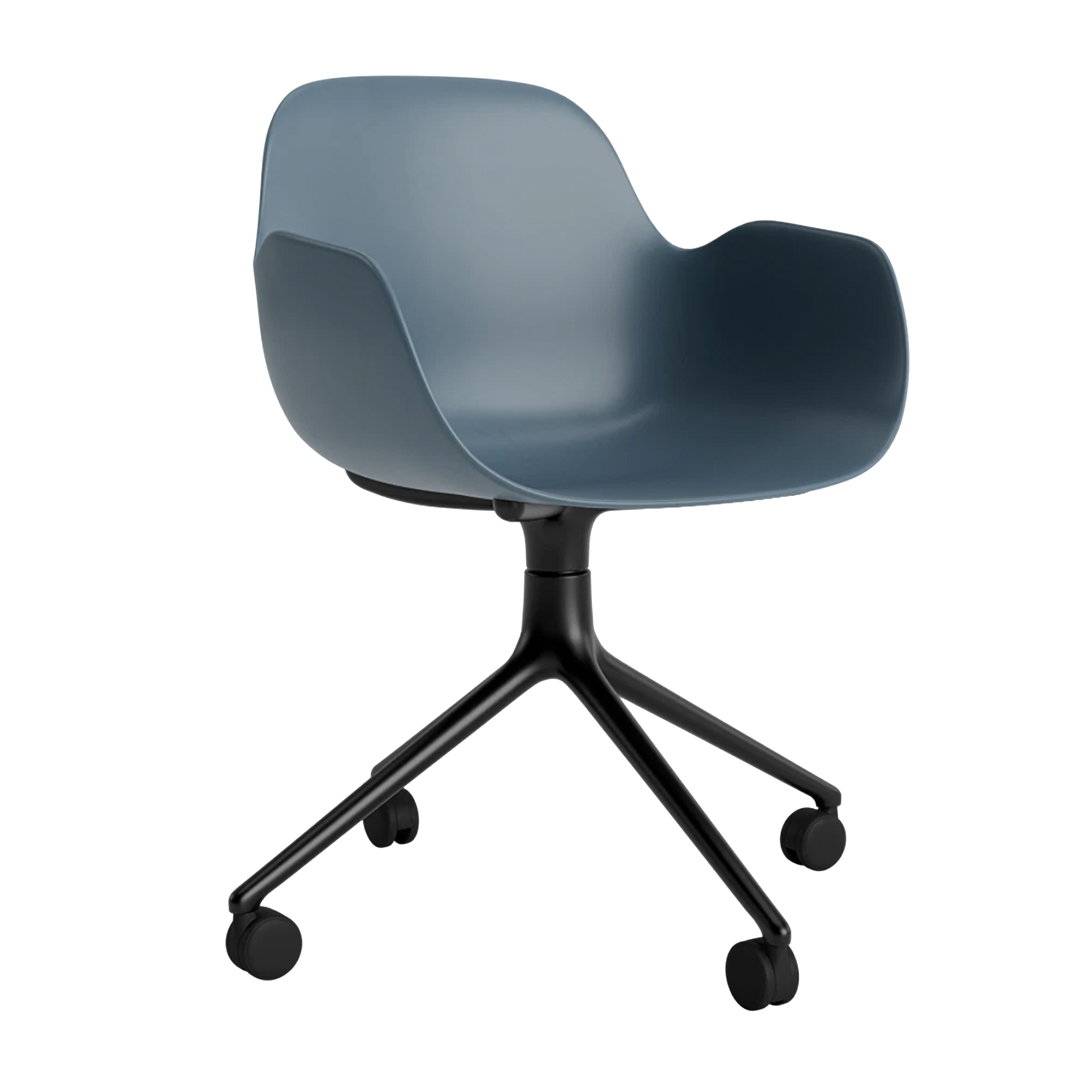 Office chair with armrests 4W Blue sea forms with a black base