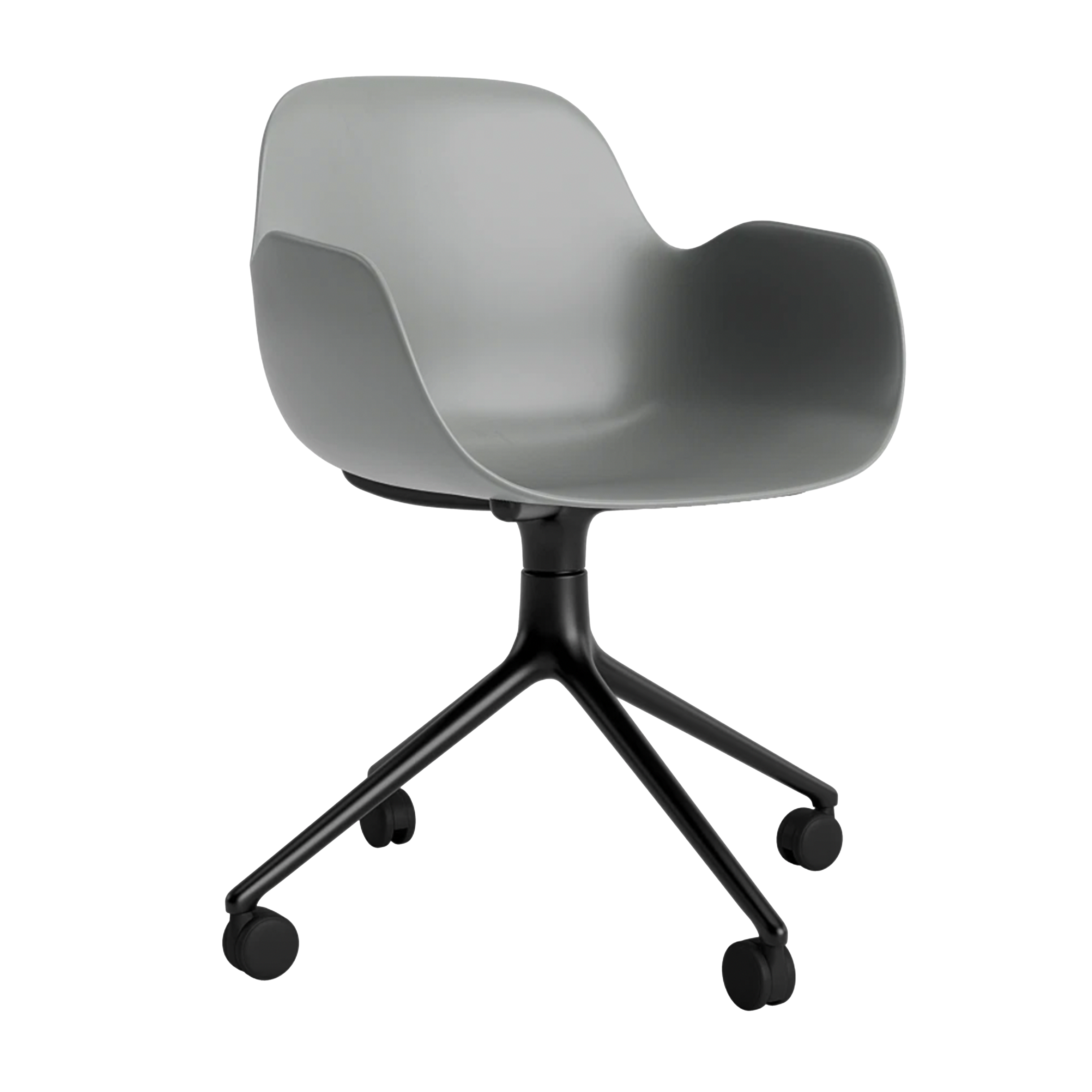 Office chair with 4W gray forms with a black base