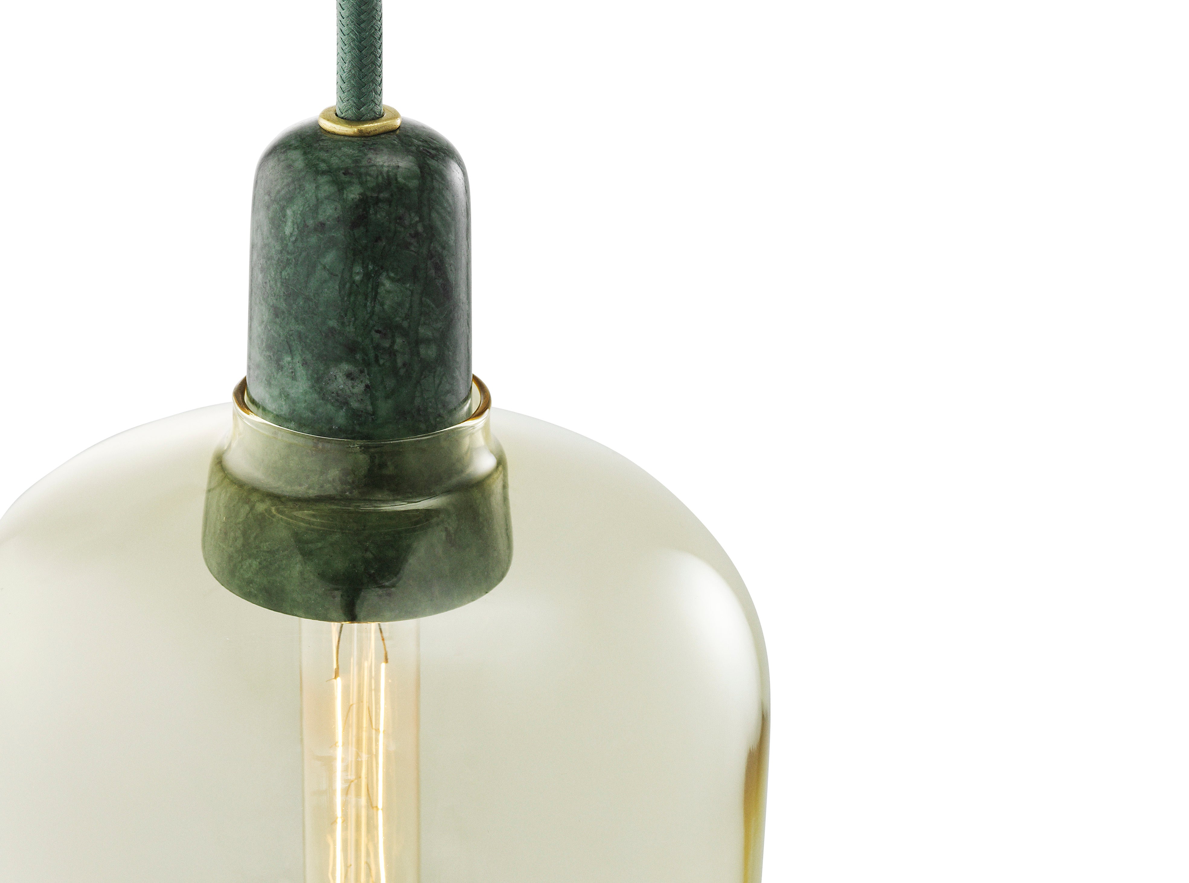 AMP Hängelampe Gelbes Glas mit grünem Marmor