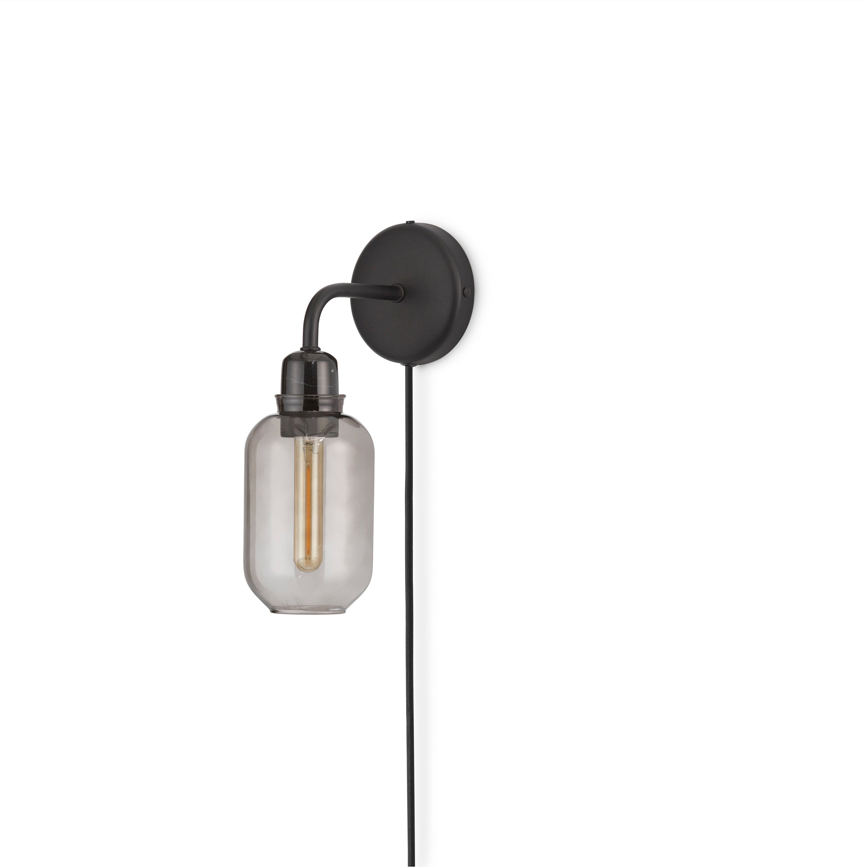 AMP wall lamp with smoked glass and black marble