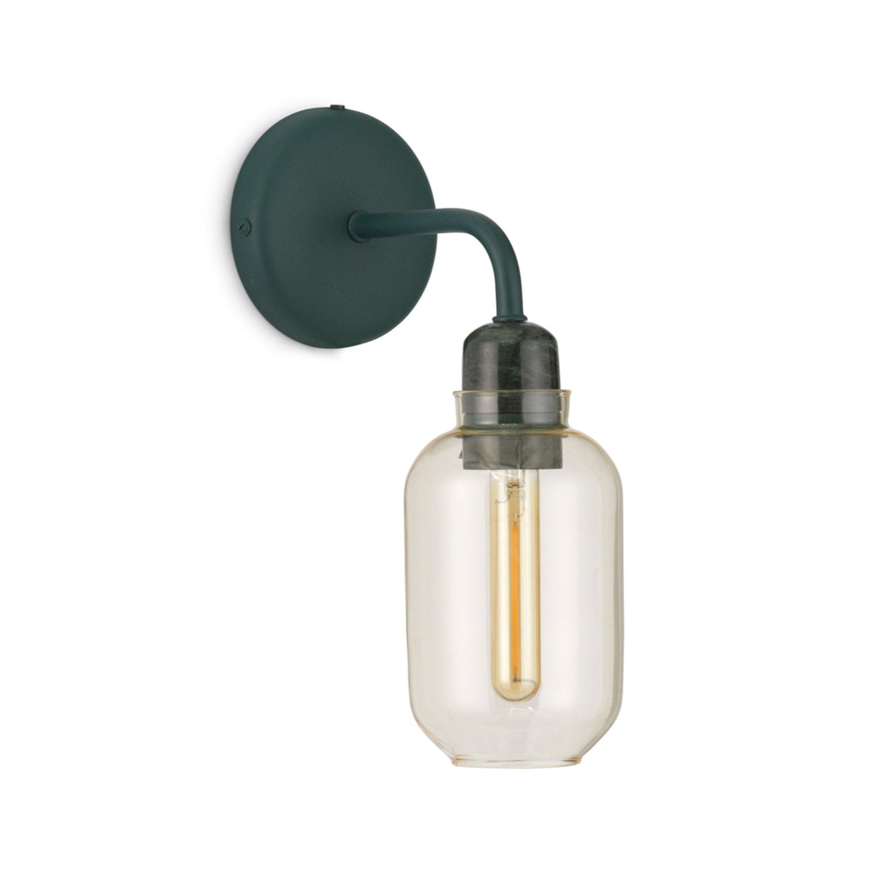 AMP wall lamp with yellow glass and green marble