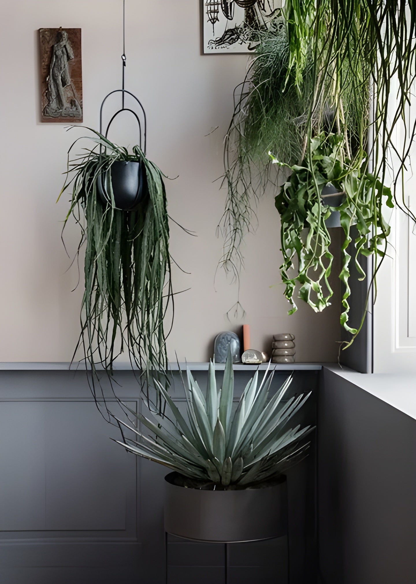 Hängender Blumentopf HANGING DECO POT schwarz 