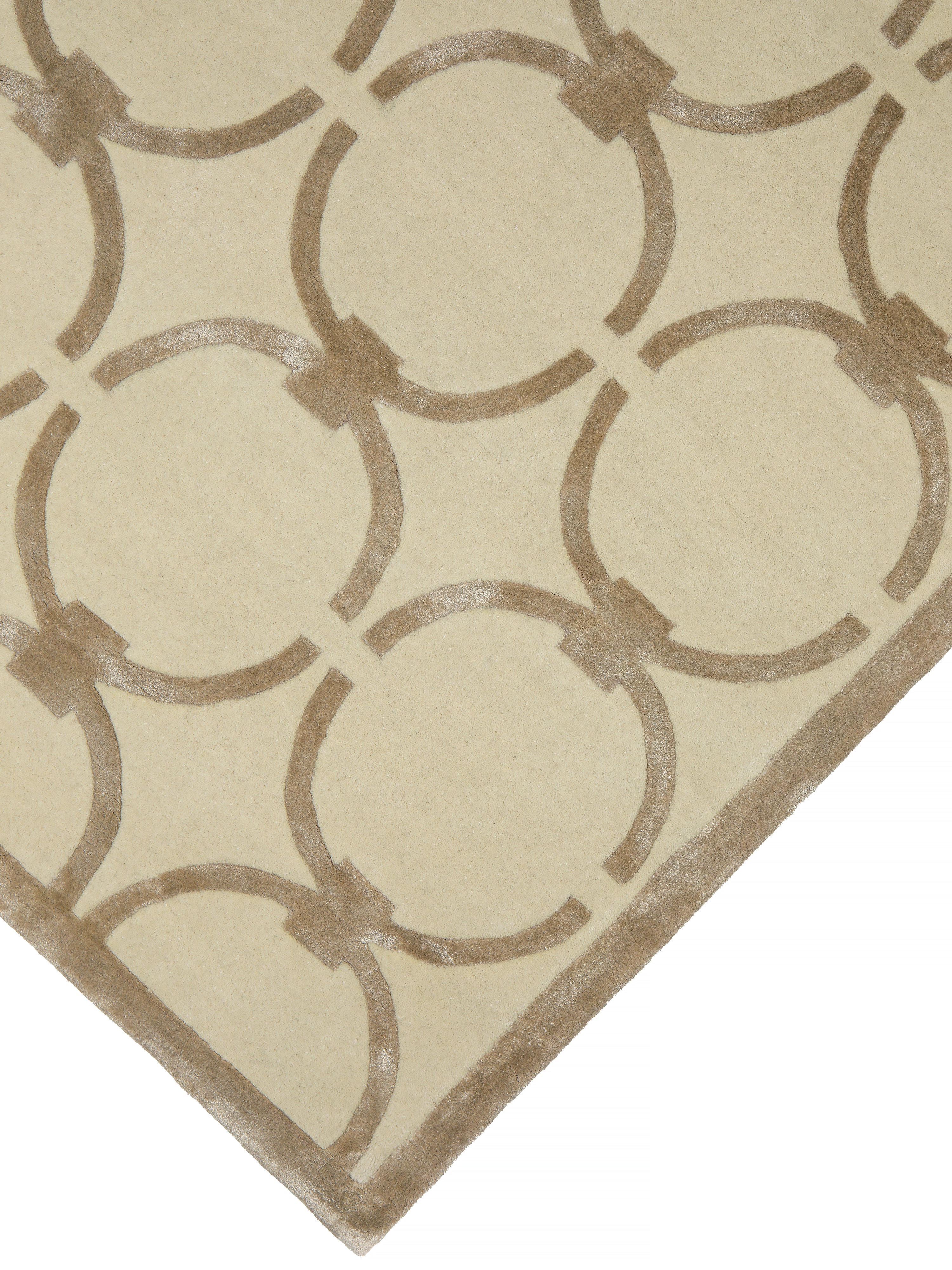 Teppich GLAM creme mit beigem geometrischem Muster [Amelia]
