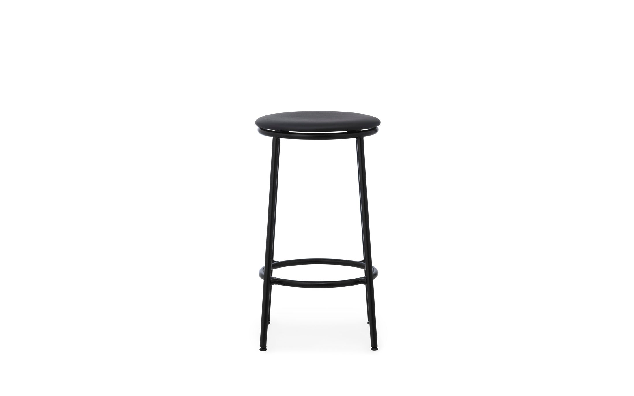 Black leather chair black with black base
