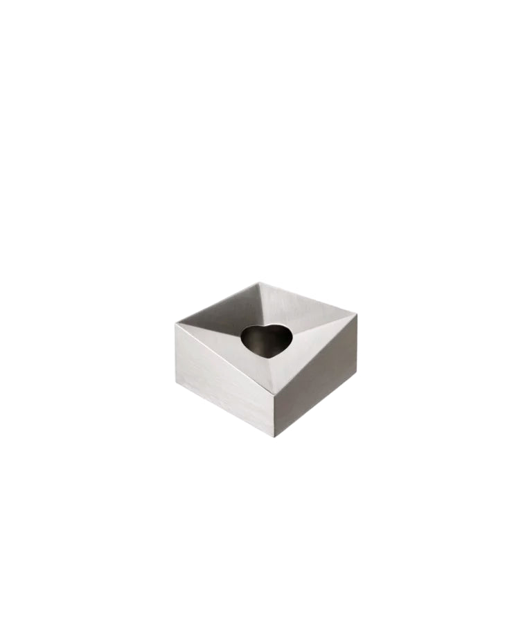 REFLECT brushed chrome candle holder
