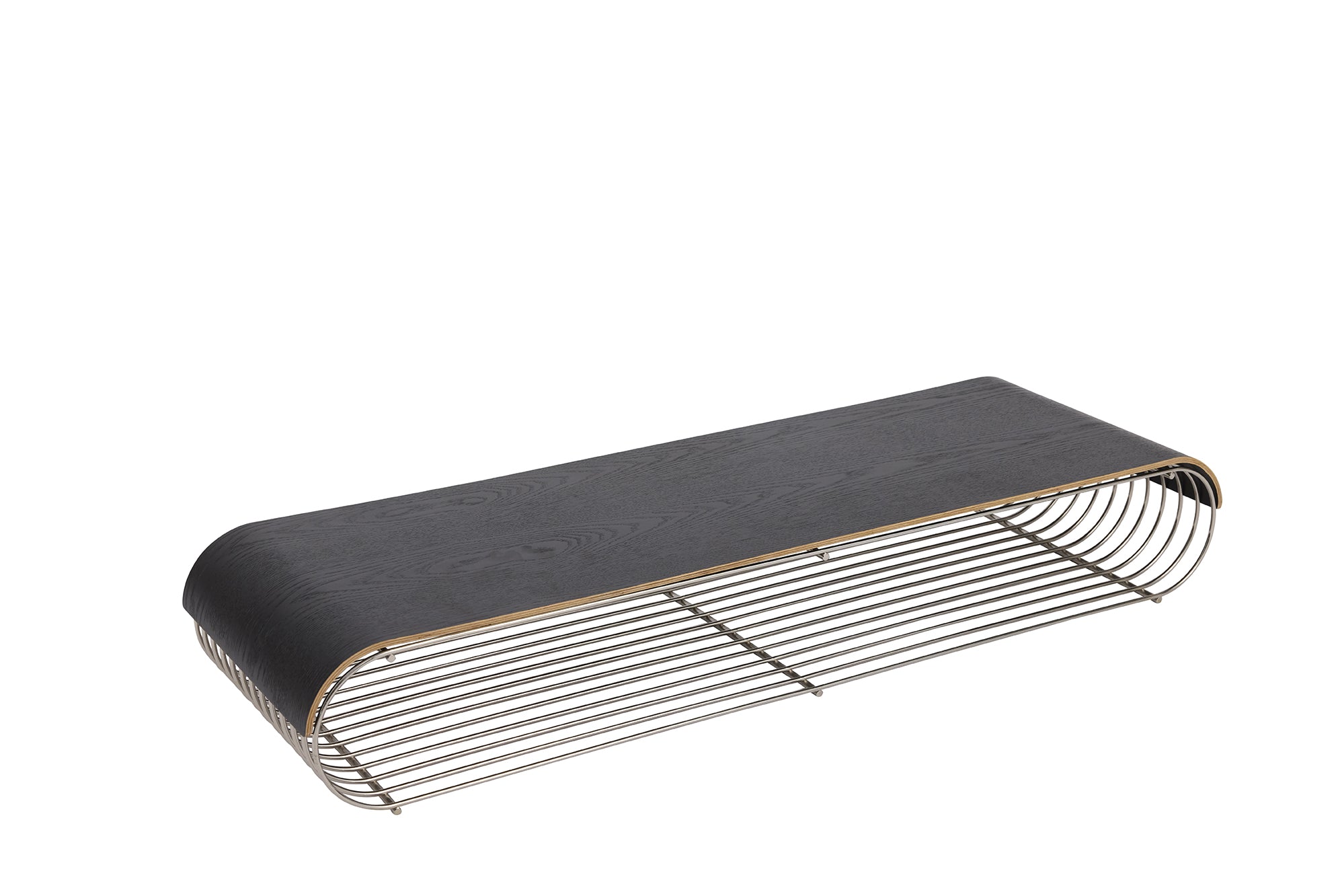 CURVA tray black oak wood