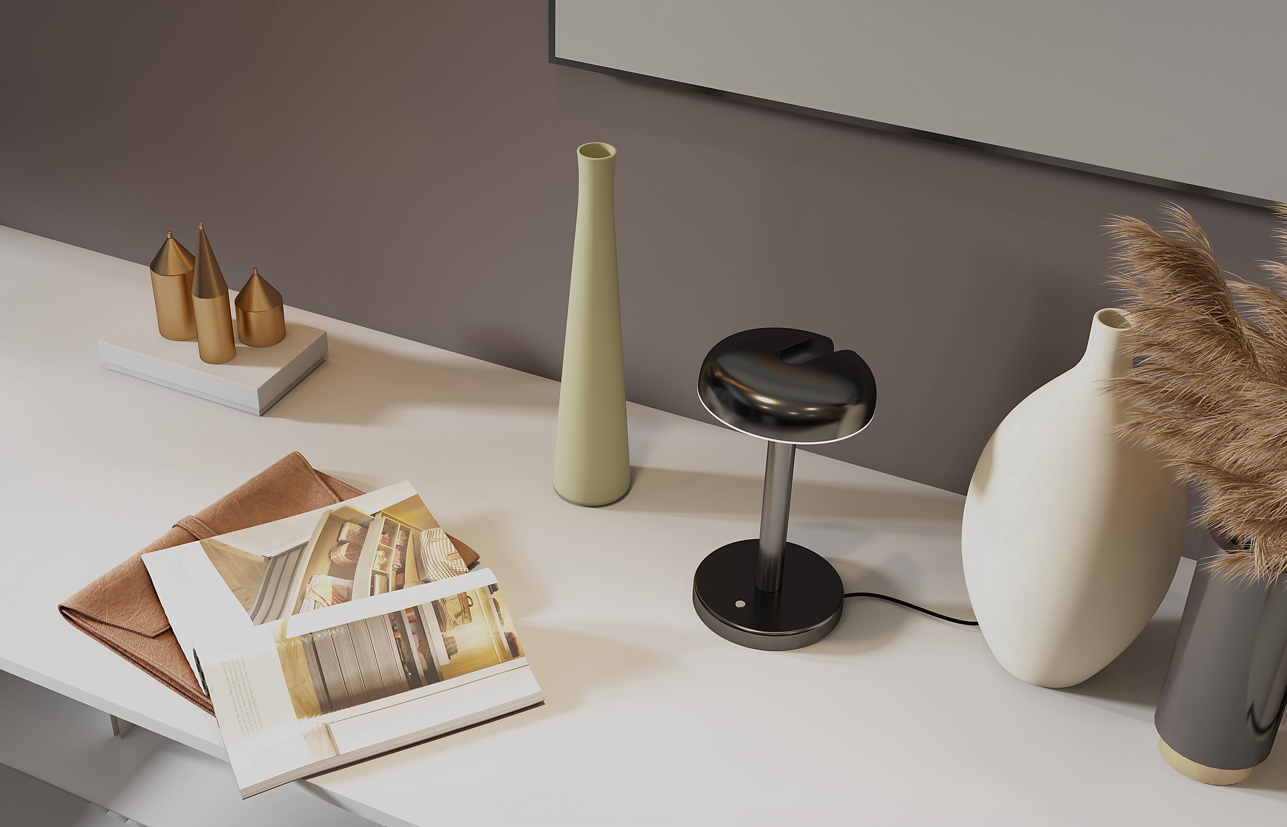 CABRIOLETTE Table Lamp in Glossy Black