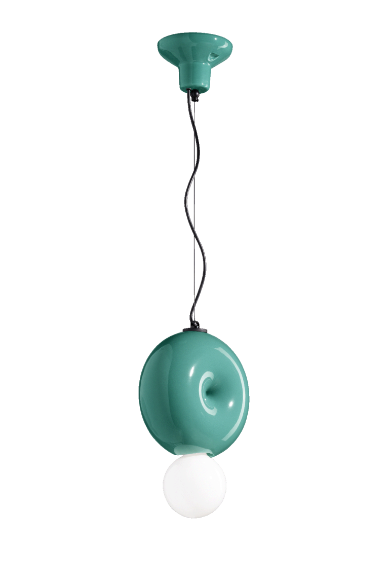 Ceramic turquoise bumbum hanging lamp