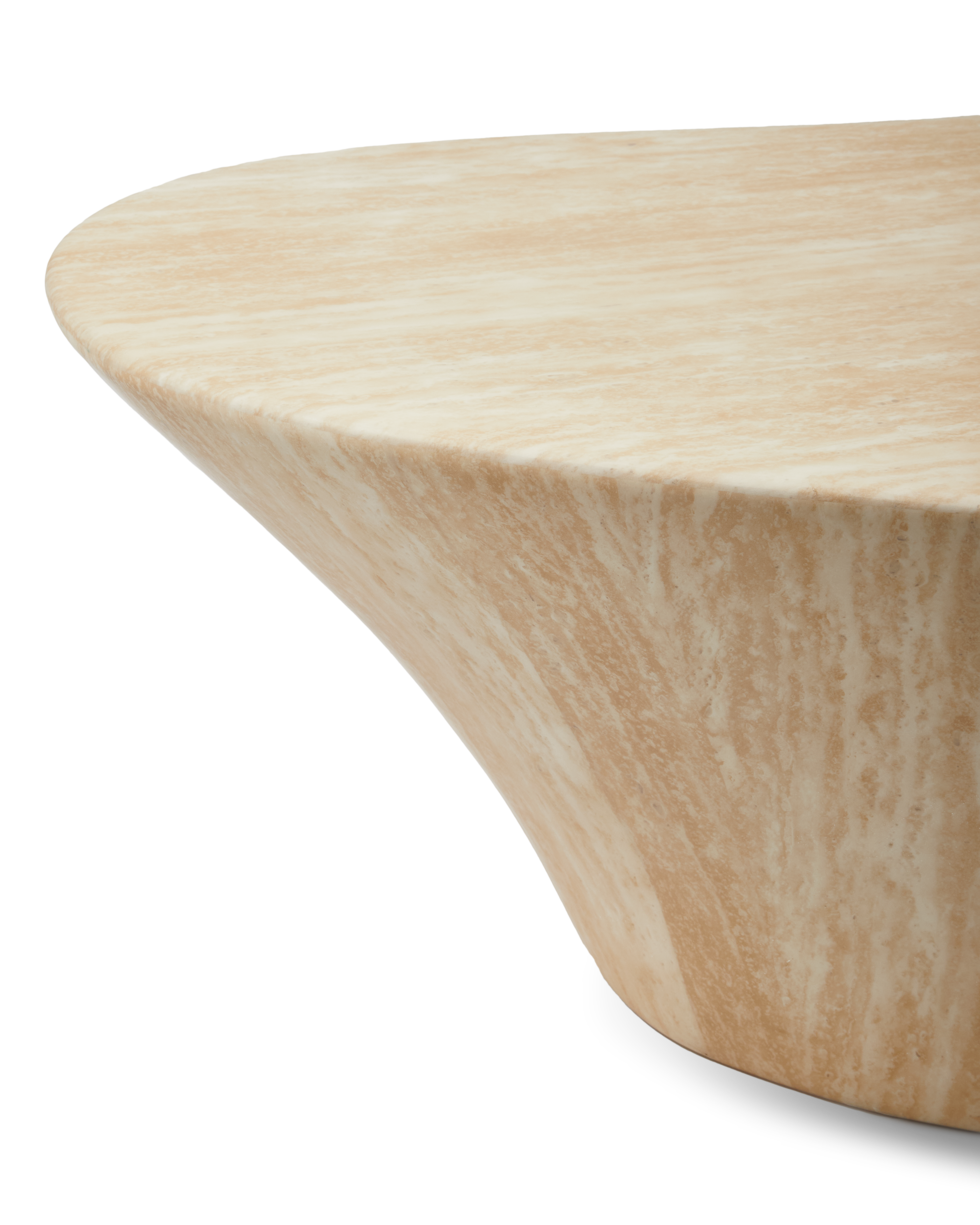 Kaffeetisch OVAL MARBLE LOOK beige