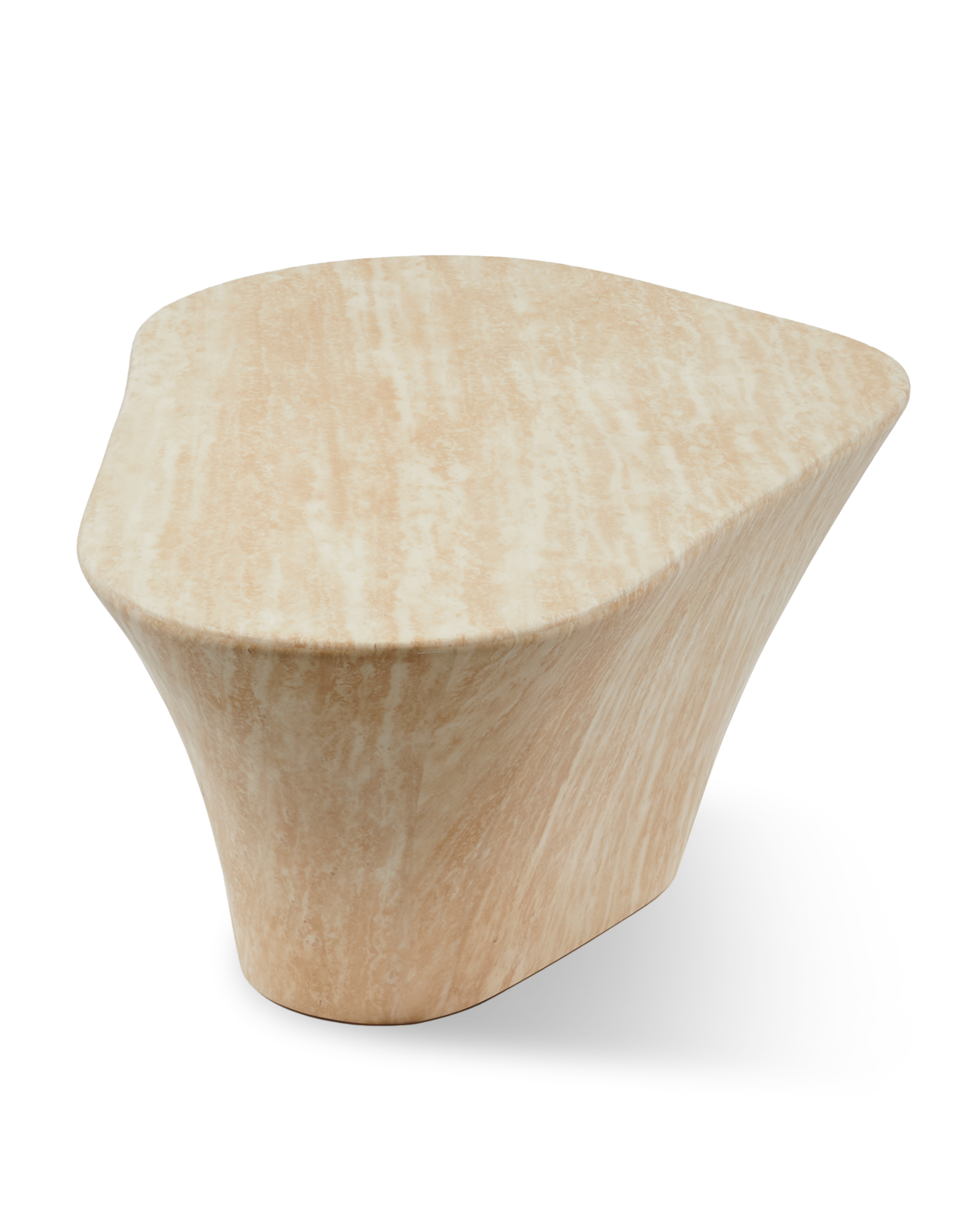 Kaffeetisch OVAL MARBLE LOOK beige