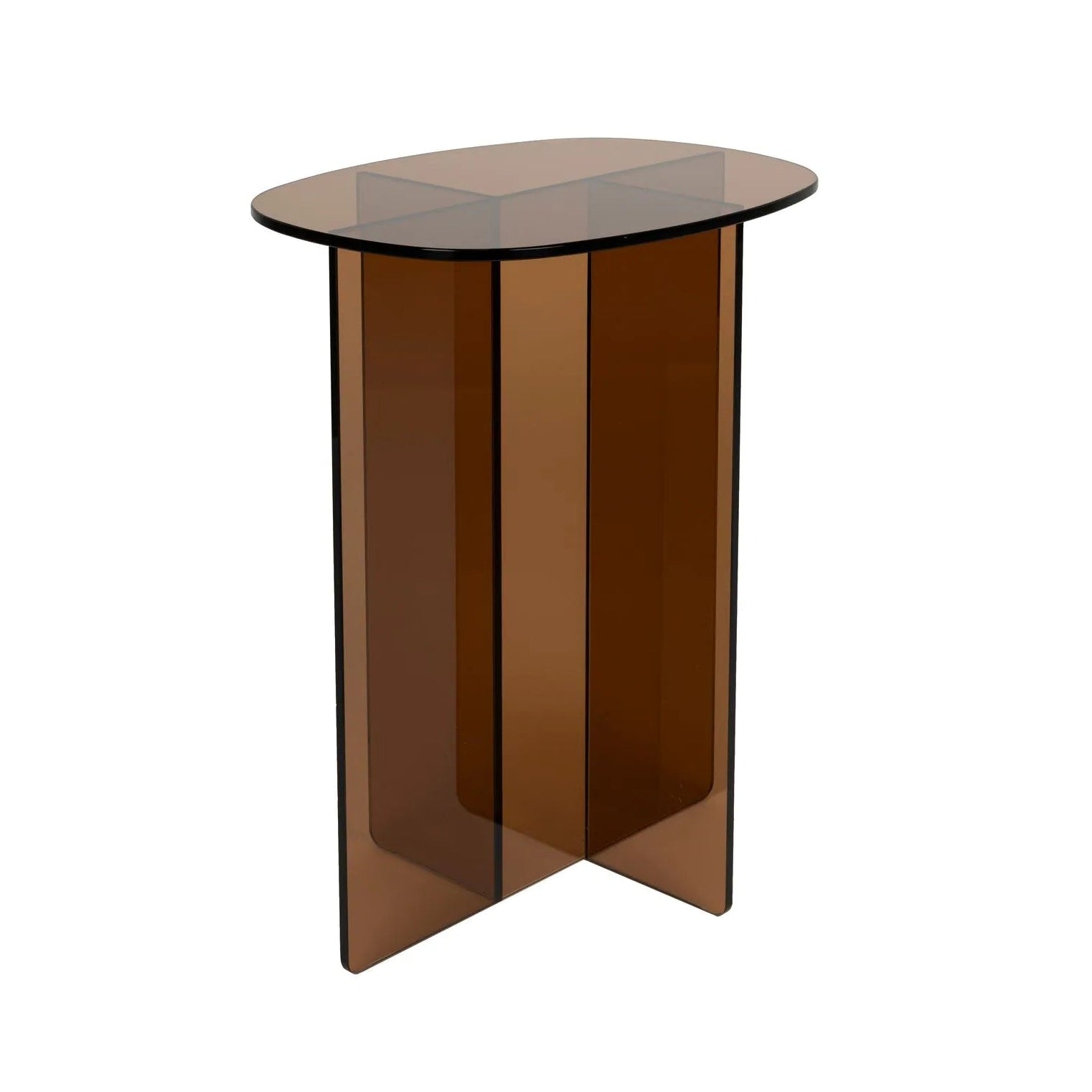 LINEA Side Table with Brown Glass