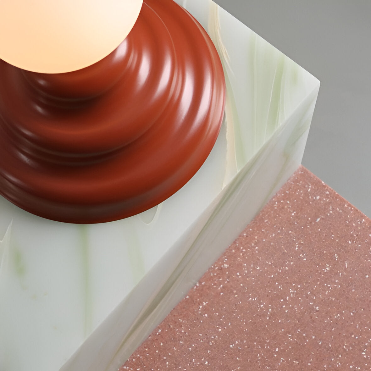 Table lamp with a glass lampshade brick wave