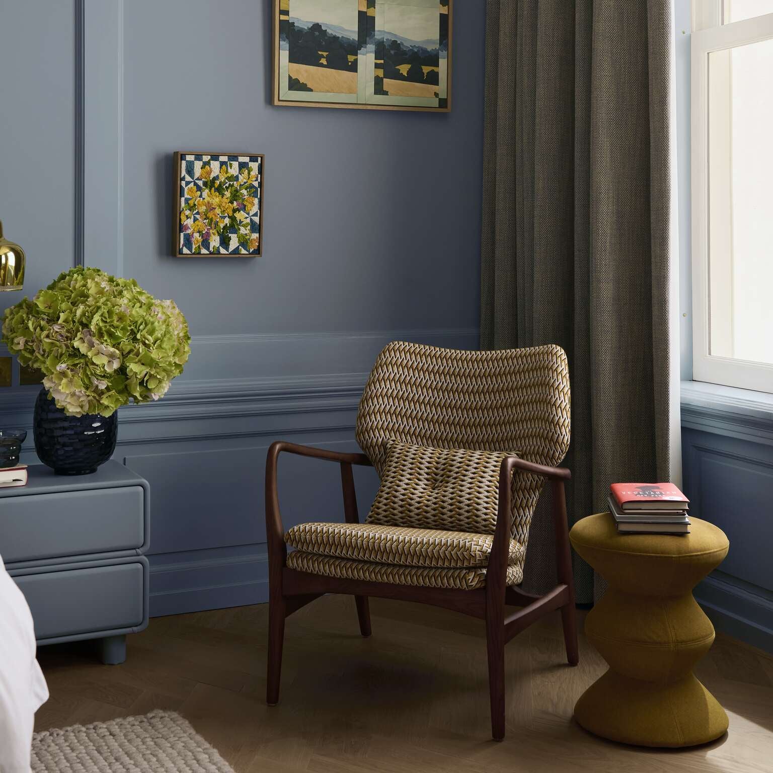 SOFT ZIG ZAG Mustard Stool