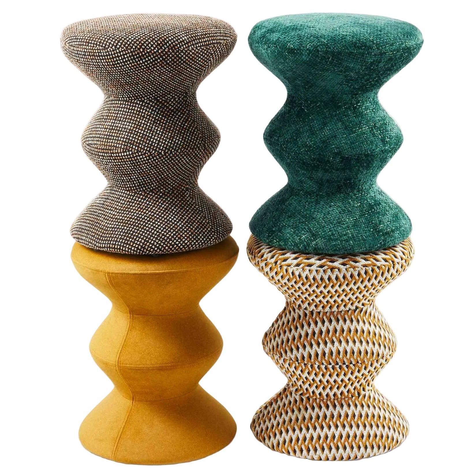 SOFT ZIG ZAG Stool Dark Brown