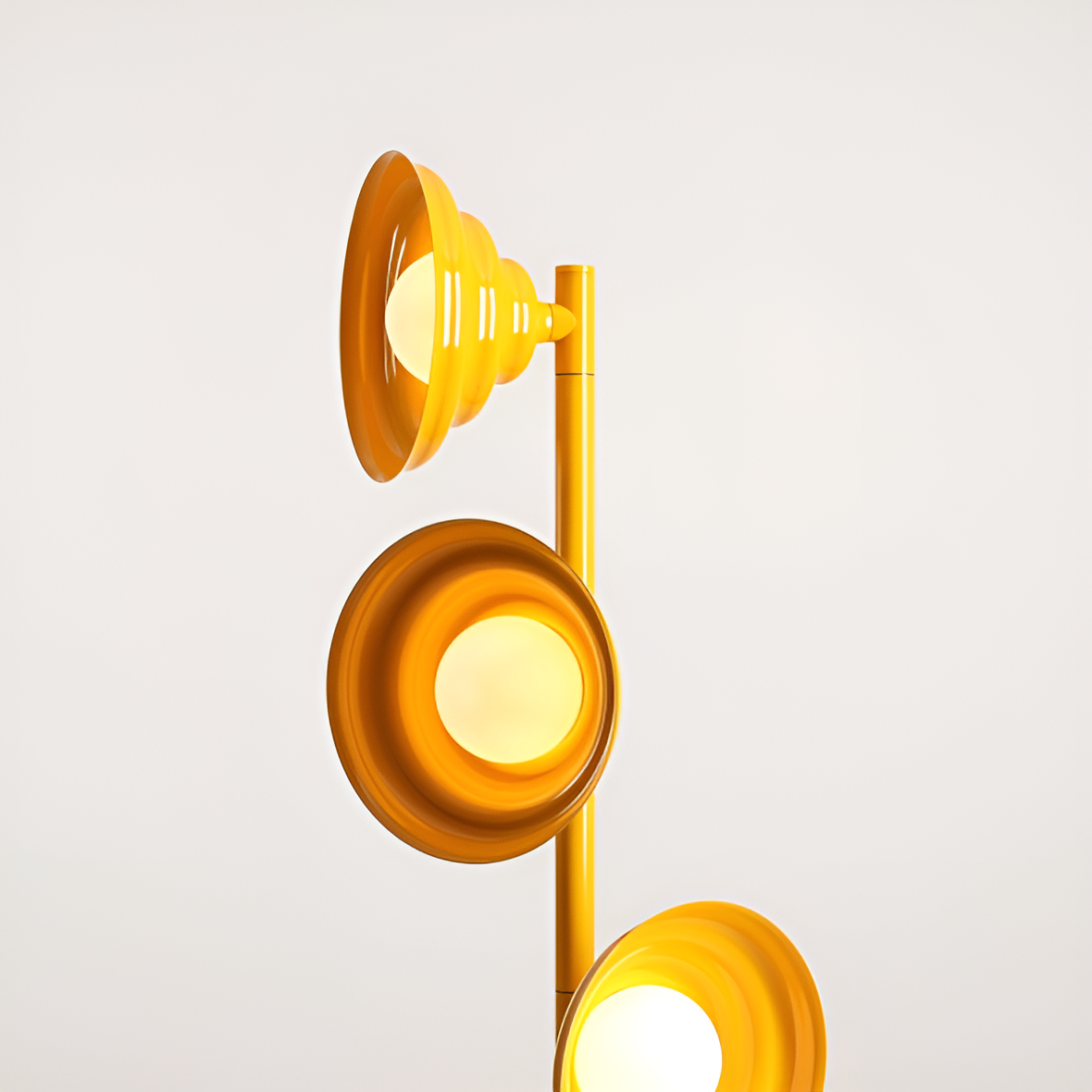 Lampa podłogowa z regulacją kloszy FALA żółty