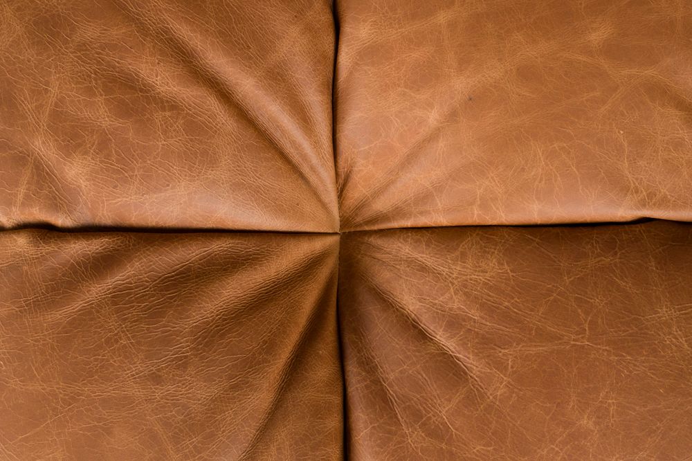 Modulares Sofa HACKMAN - rechte Endelement aus cognacfarbenem Leder