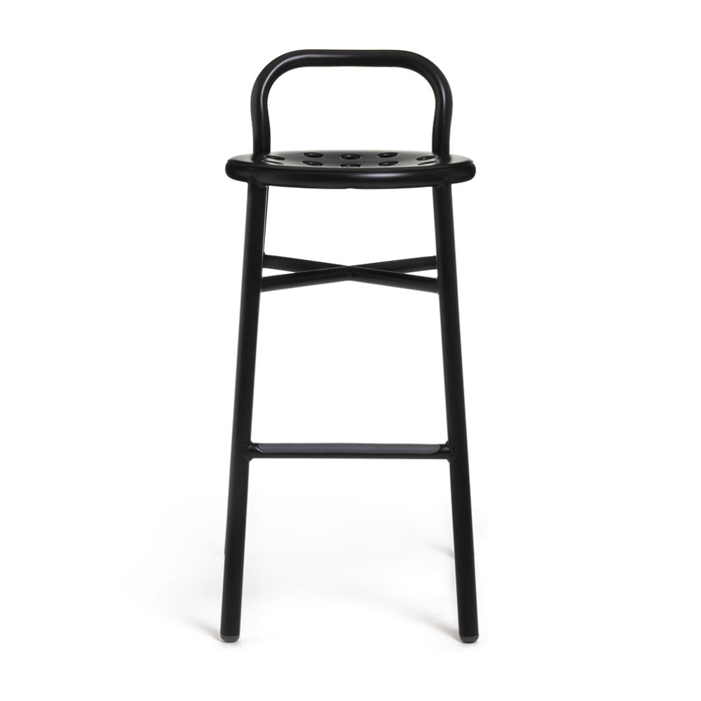 PIPE schwarzer Outdoor-Hocker