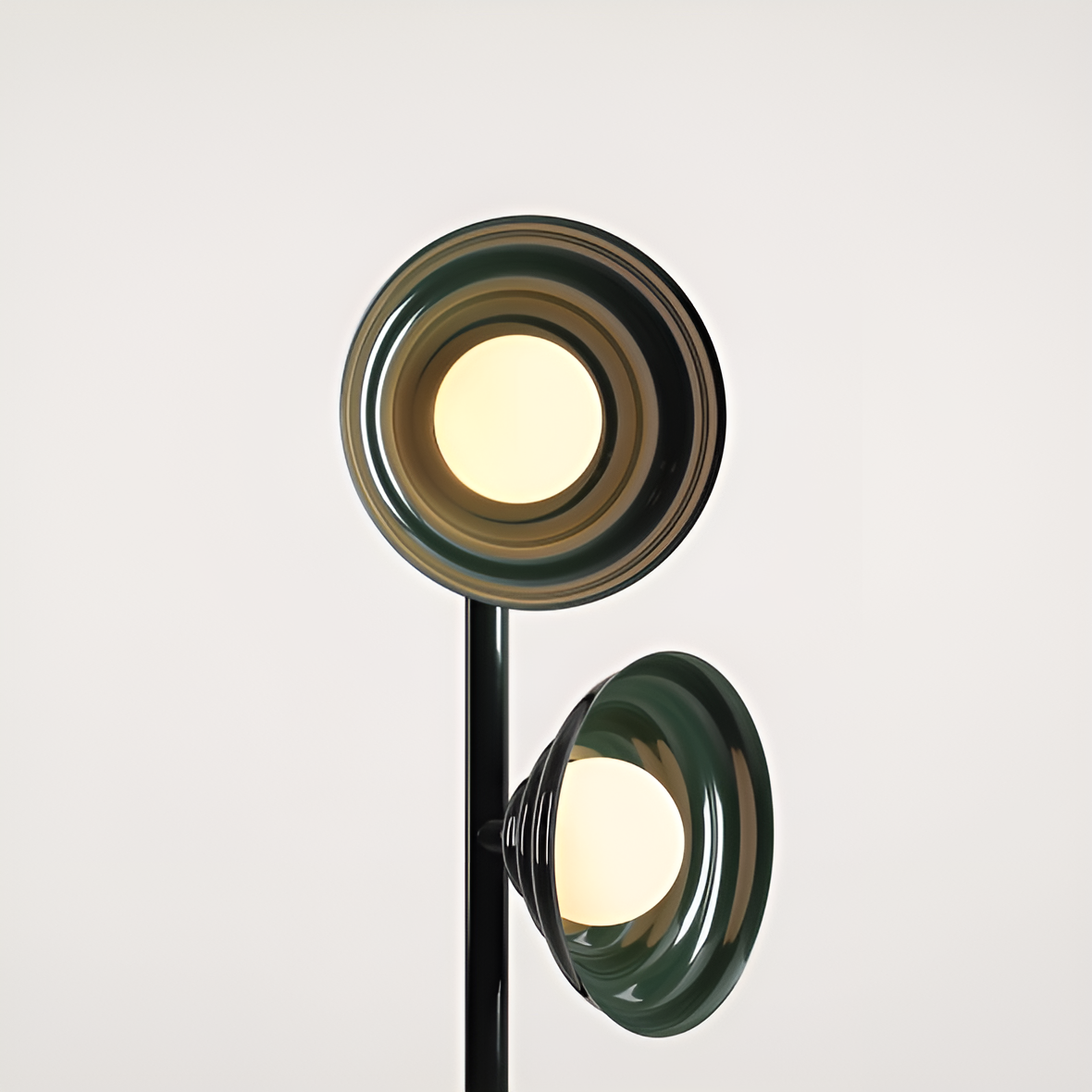 Floor lamp with regulation of shades green wave