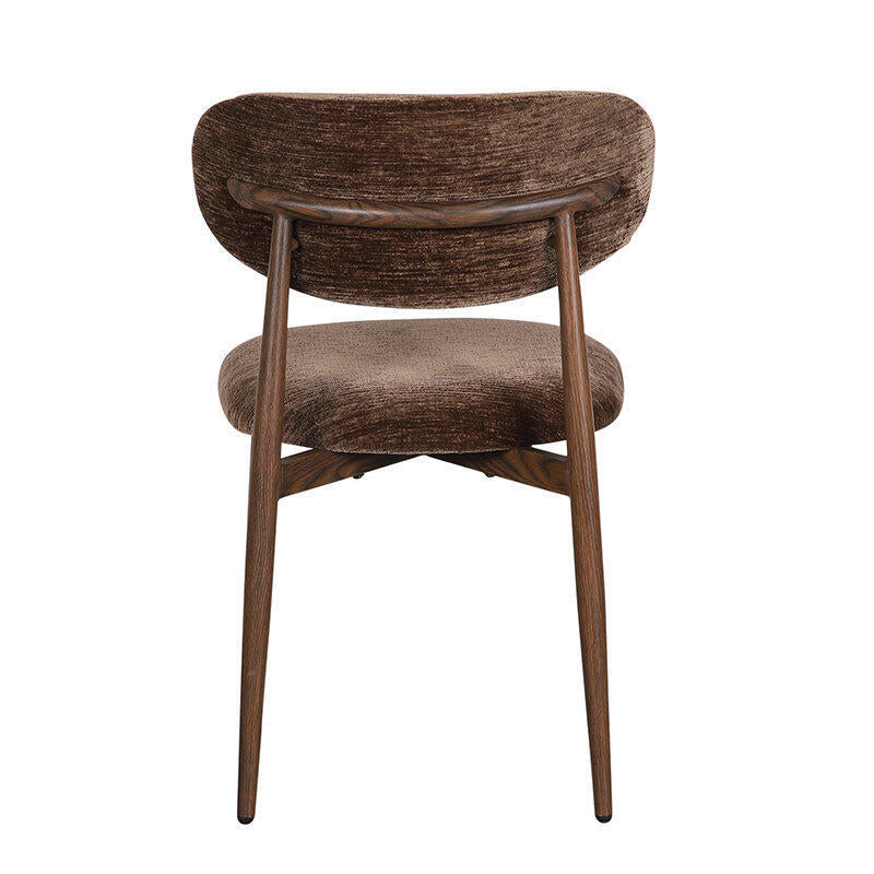JAPANDI Chair in Brown with Dark Wooden Base