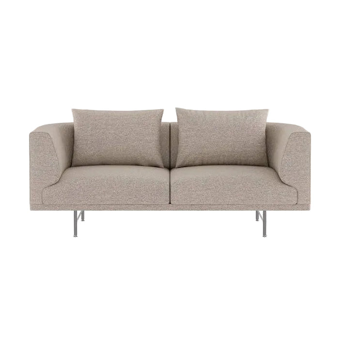 Two-Seater Sofa CHIMNEY Dark Beige Brook Fabric with Steel Base