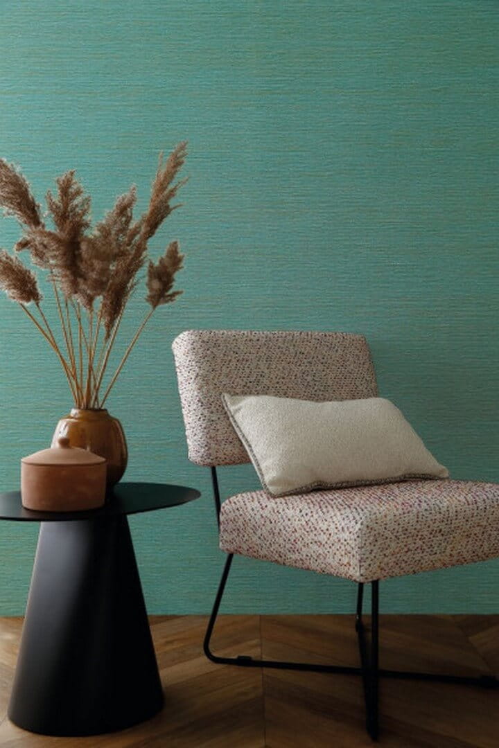 Structural wallpaper resembling canvas MALACCA - CACTUS cactus green