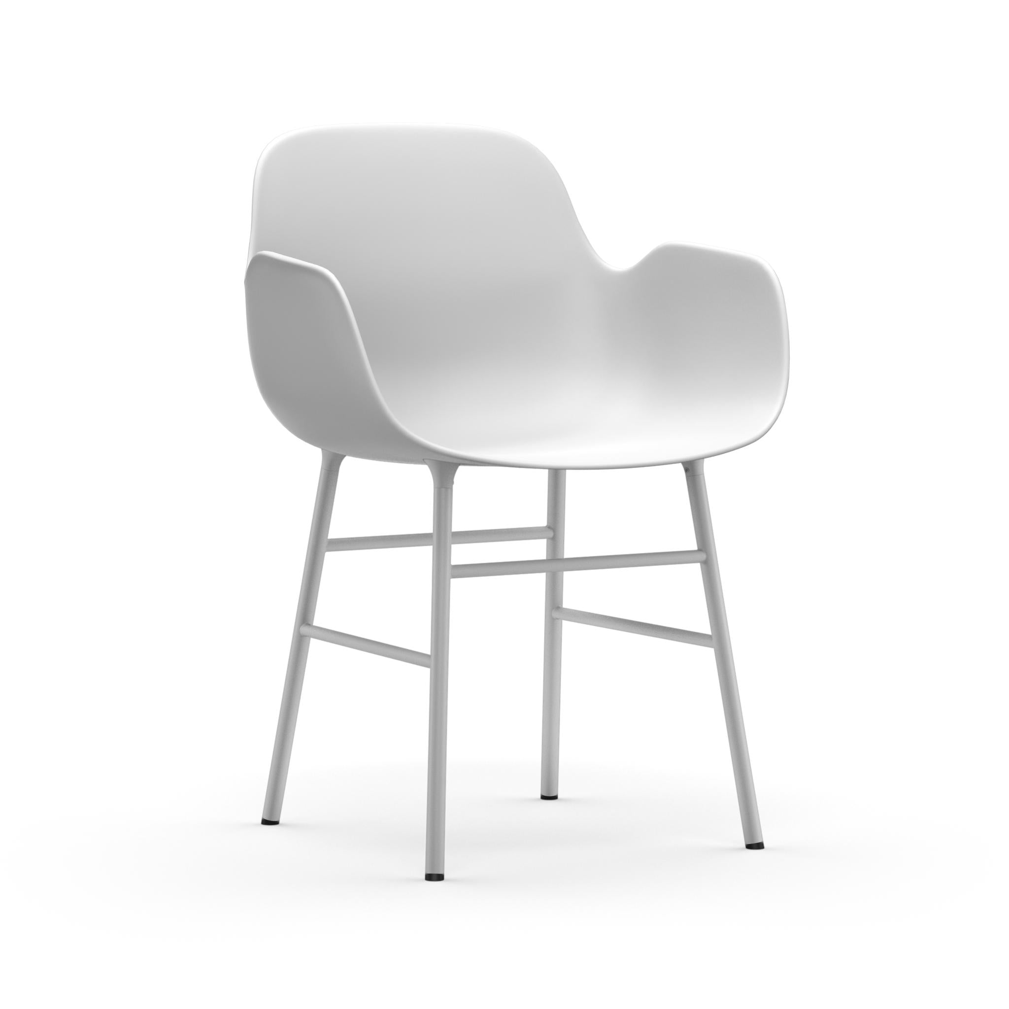 Chair with armrests white forms