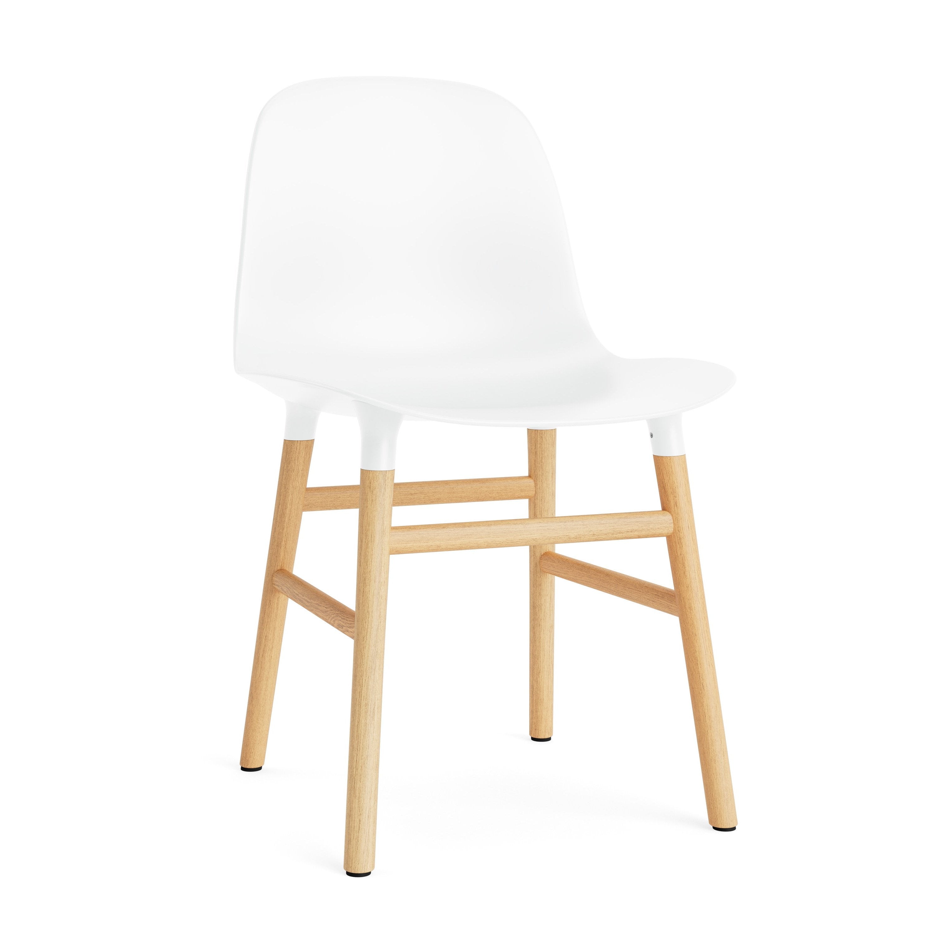 Chair of Form White with an oak base