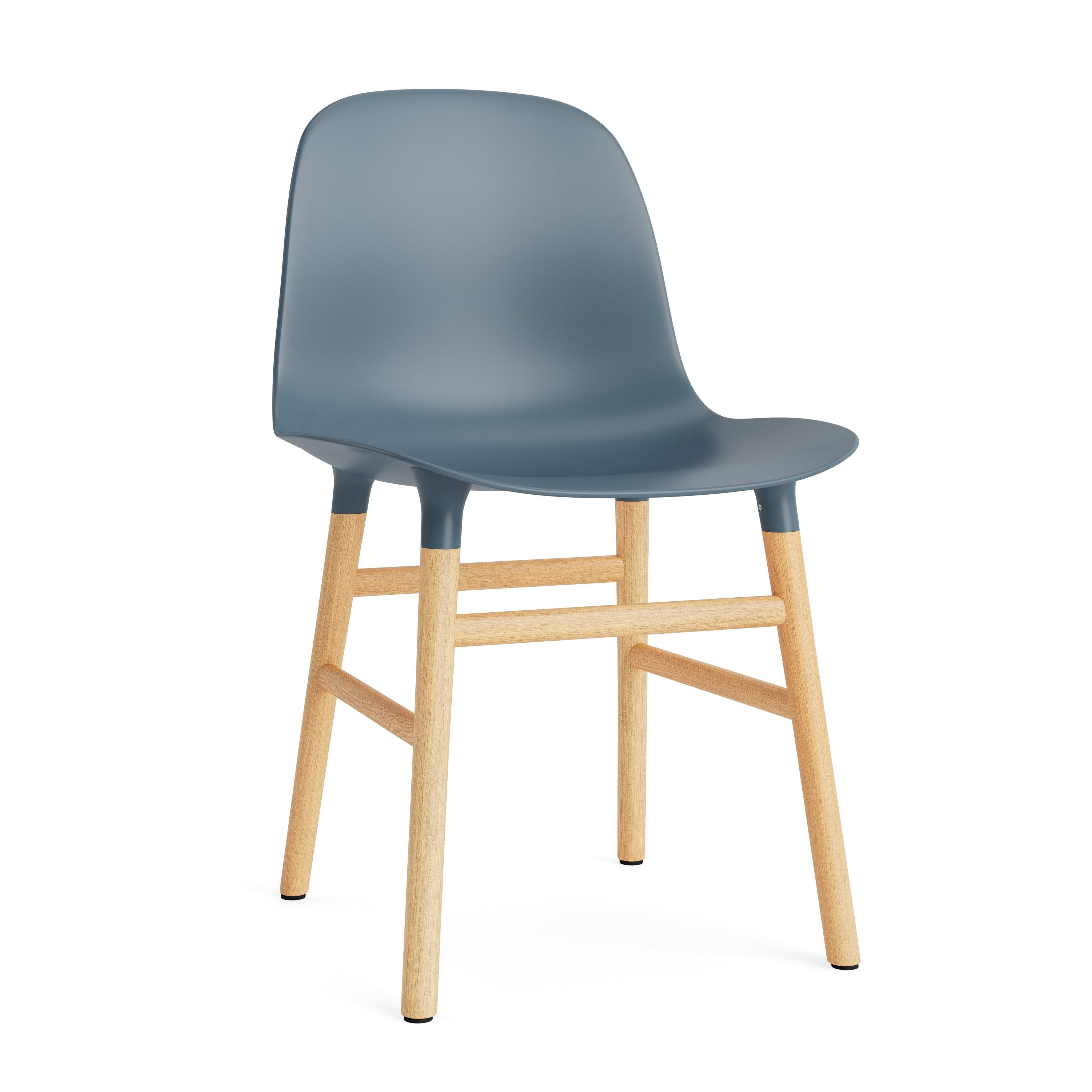 Blue chair with an oak base