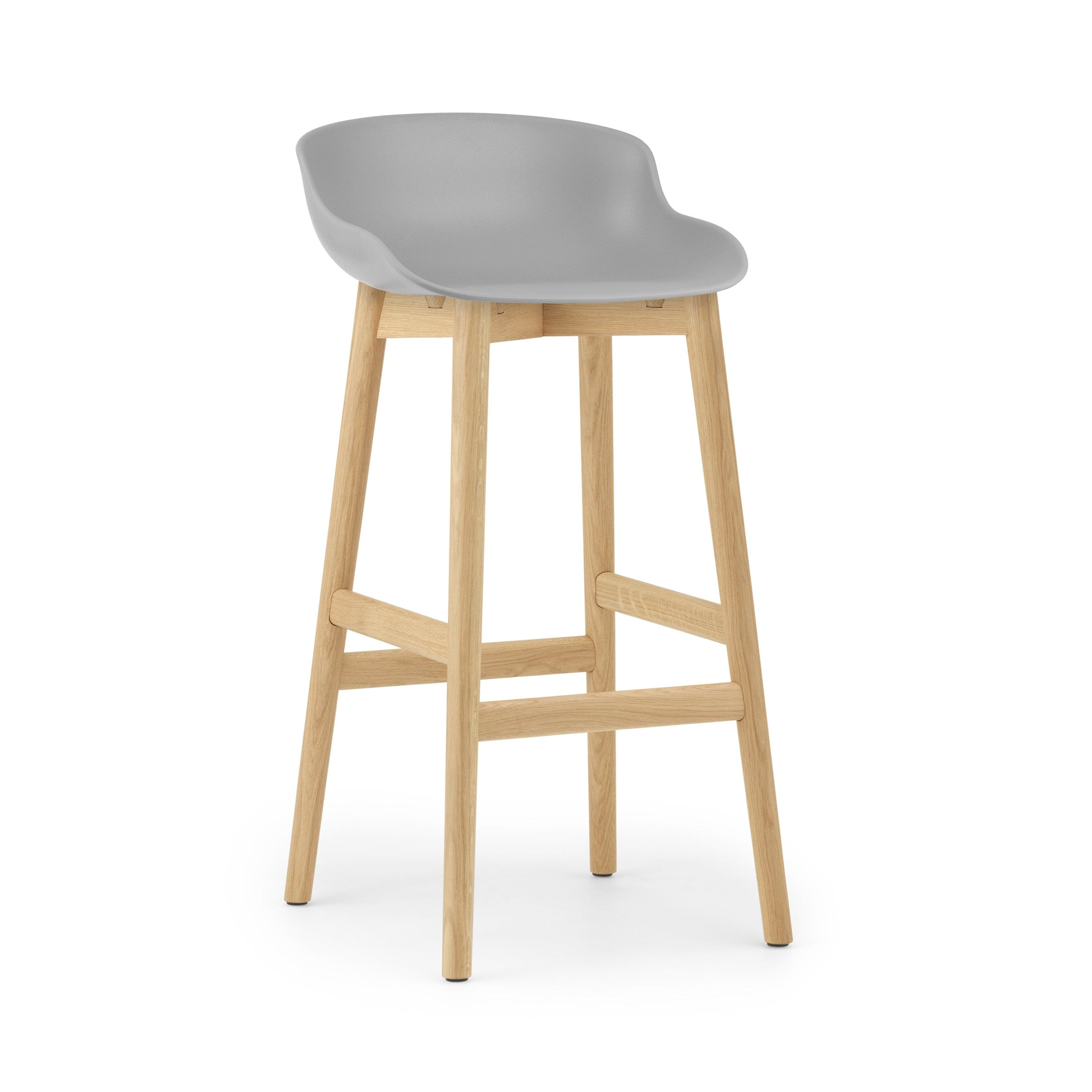 Hyg gray bar chair with an oak base