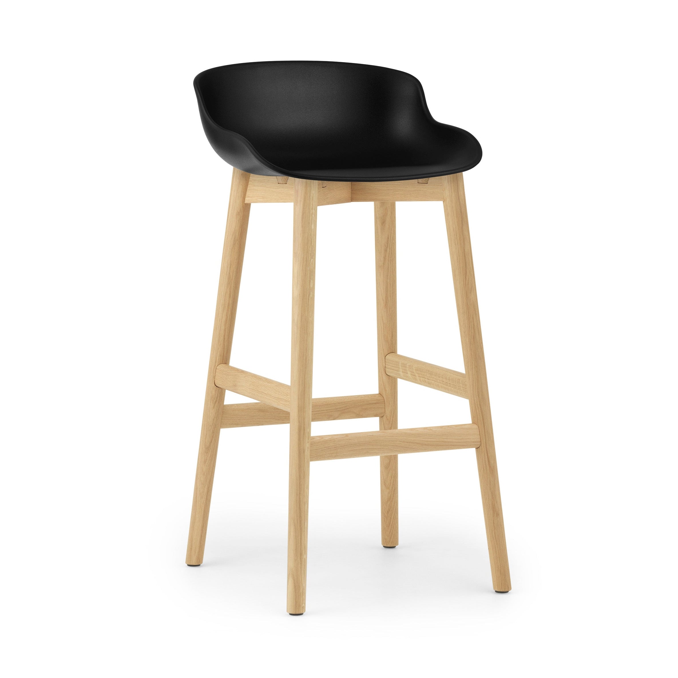 Hyg Black Bar Chair with an oak base