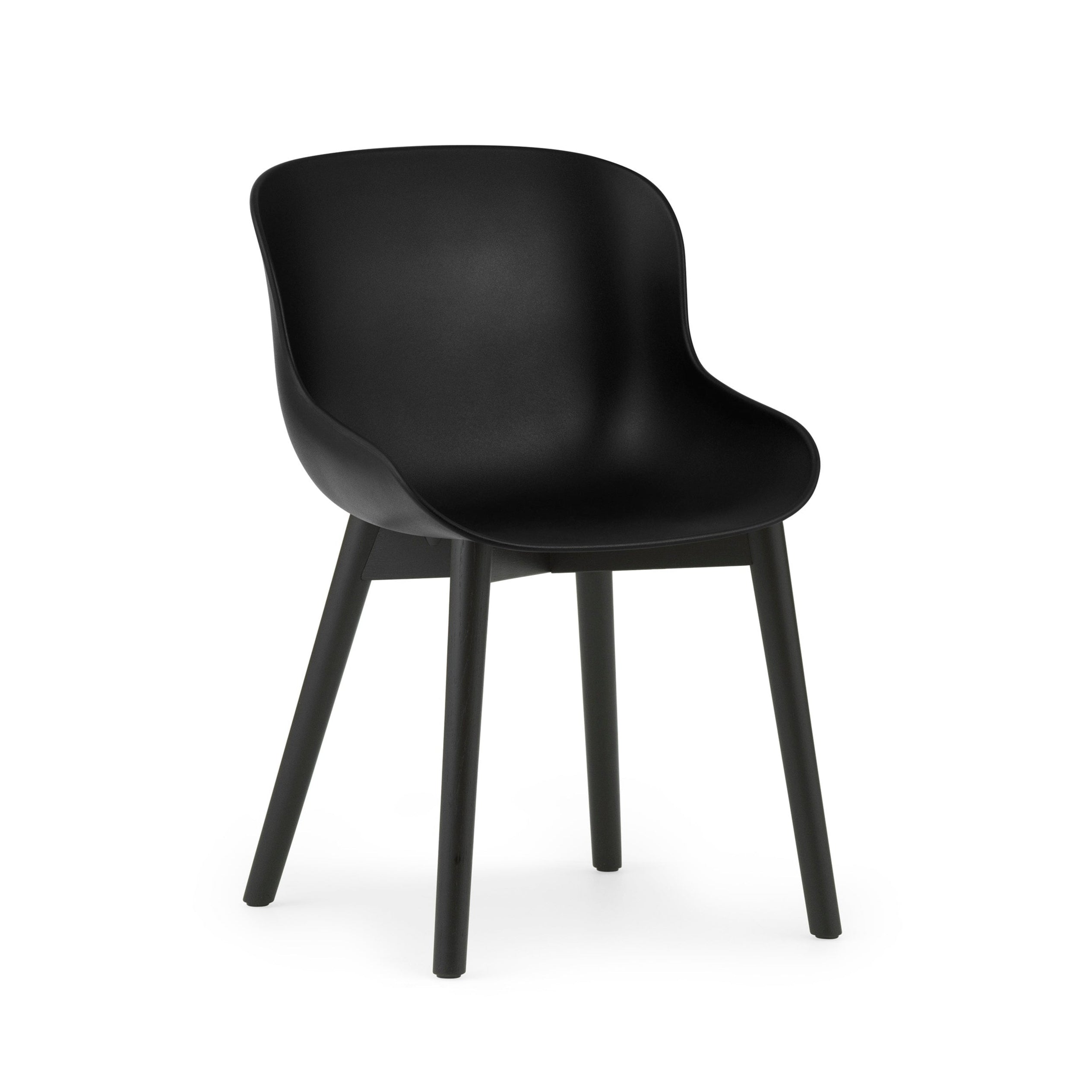 Hyg black chair with a black oak base