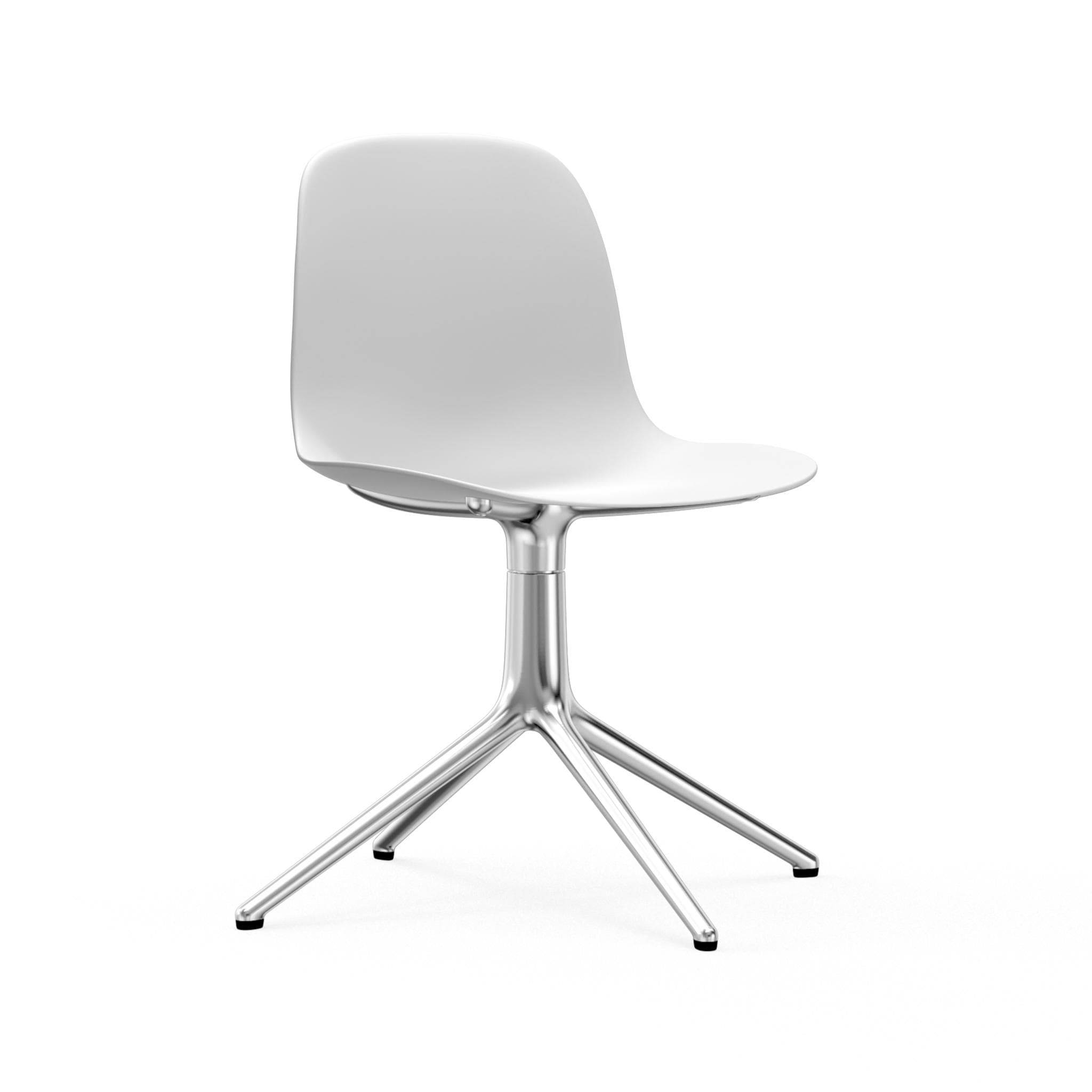 4L weißer Bürostuhl mit einer Aluminiumbasis